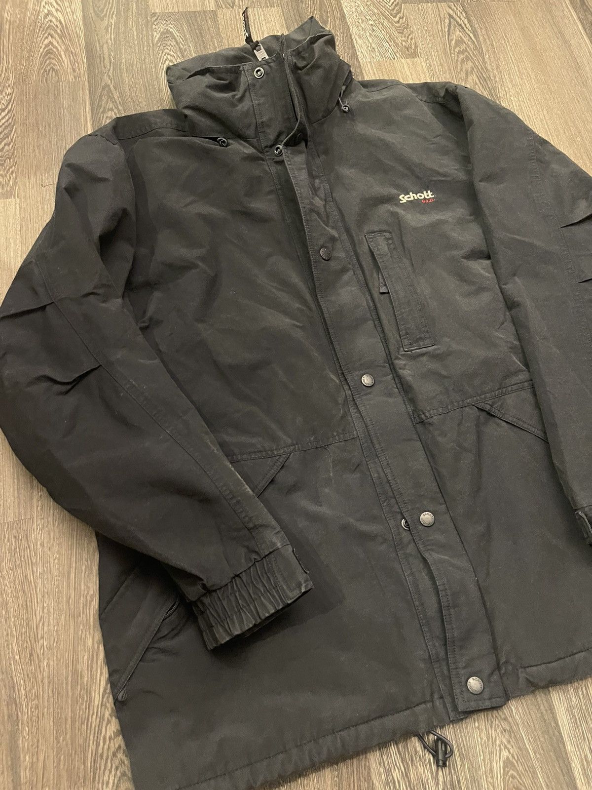 Schott Schott NYC Black Jacket XL – Classic Zip-Up Lightweight Coat Size US XL / EU 56 / 4 - 3 Thumbnail