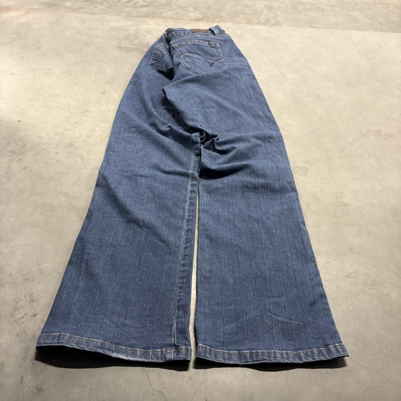 Japanese Brand × Vintage Crazy Vintage Y2K/2000s Wideleg Bootcut Medium Wash Denim Jeans! Size US 33 - 6 Thumbnail