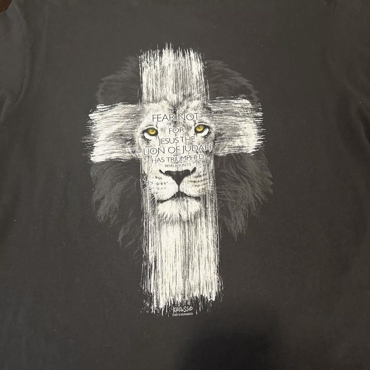 Delta Vintage Y2K Jesus Christian Lion Cross Short Sleeve Shirt Size US L / EU 52-54 / 3 - 2 Thumbnail