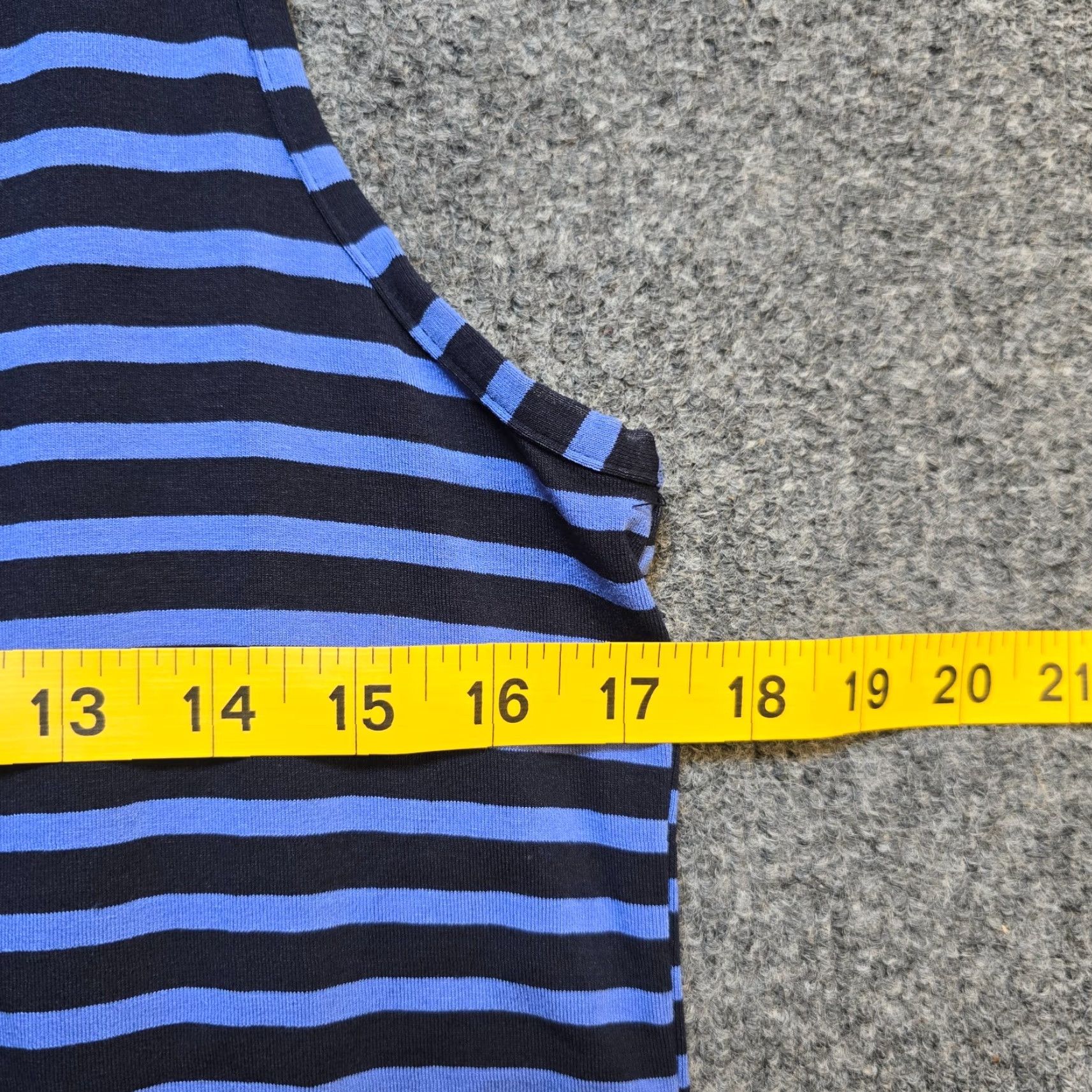 Vintage Chicos Dress Maxi Womens Large Blue Striped Sleeveless Casual Knit Rayon Spandex Size L / US 10 / IT 46 - 4 Thumbnail