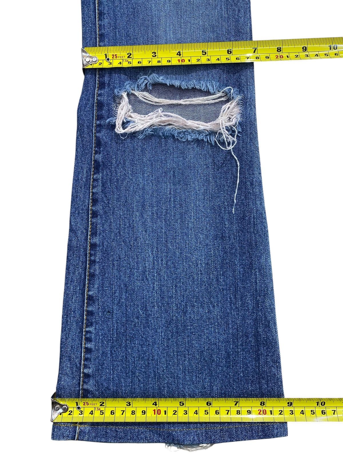 Japanese Brand Japanese Brand Blue Wash Distress Patch Style Flare Jeans Size US 30 / EU 46 - 7 Thumbnail