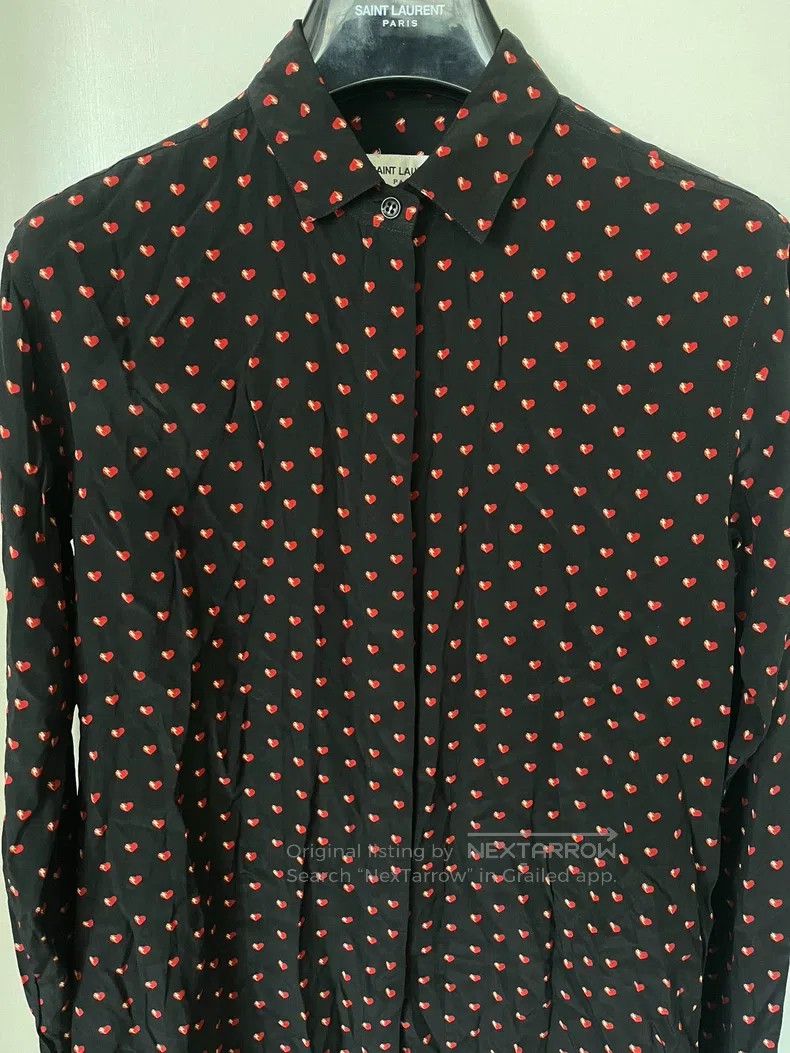 Saint Laurent Paris Saint Laurent Paris Heart Lightning Pattern Shirt Size XS / US 0-2 / IT 36-38 - 3 Thumbnail
