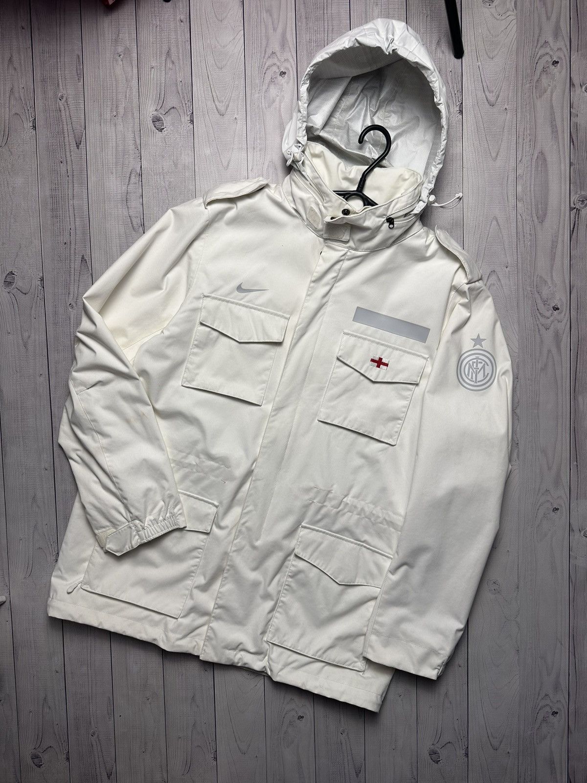 Nike × Vintage Vintage Nike Inter Milan soccer jacket parka logo rare L Size US L / EU 52-54 / 3 - 1 Thumbnail