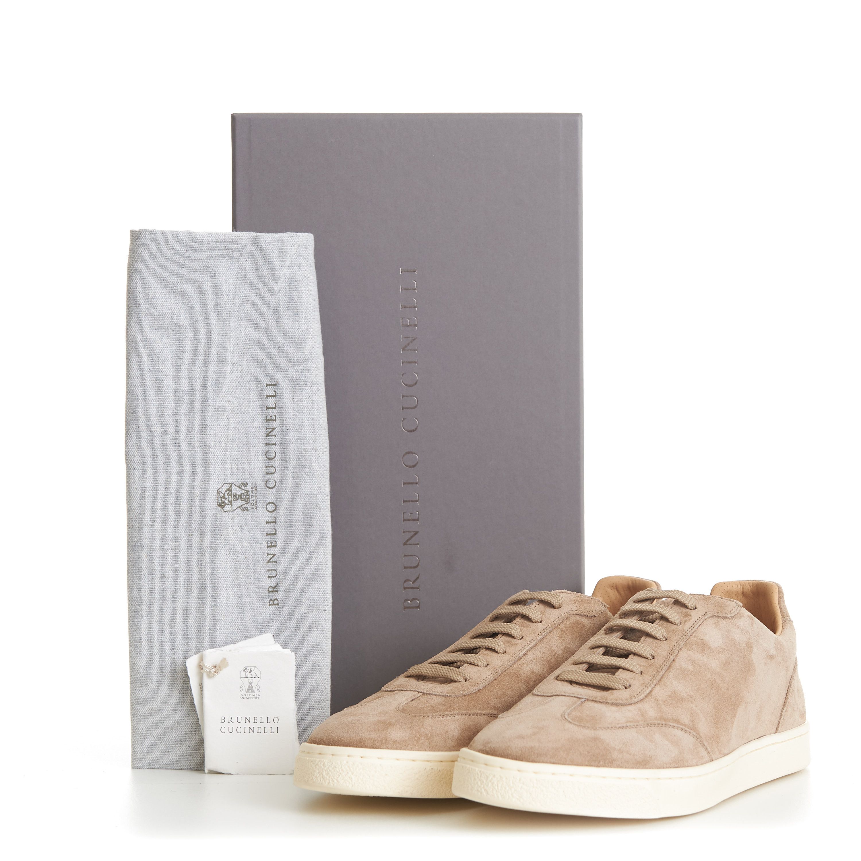 Brunello Cucinelli Light Brown Suede Sneakers - Natural Rubber Sole Size US 8.5 / EU 41-42 - 13 Thumbnail