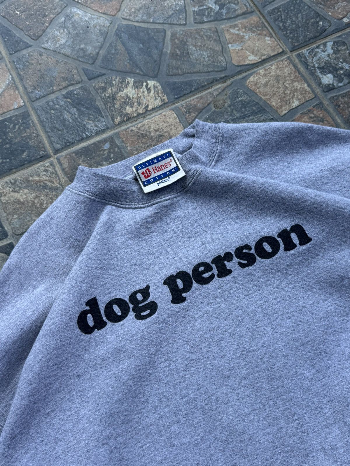 Hanes × Vintage Vintage DOG PERSON Heavy Cotton Sweatshirt Rare Y2K Drip Size US M / EU 48-50 / 2 - 5 Thumbnail