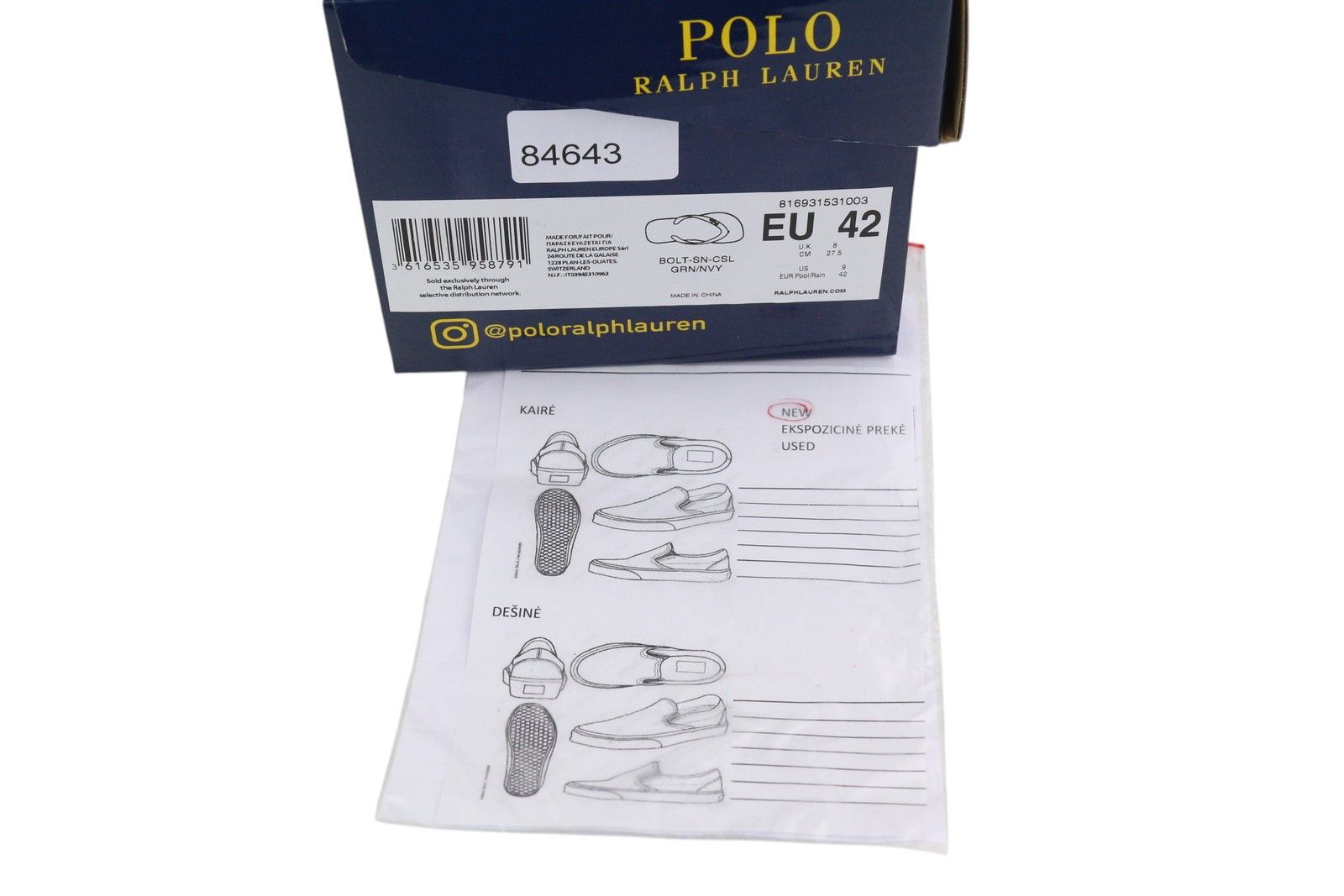 Polo Ralph Lauren BOLT-SN-CSL EU42/43 Green Flip Flops Shoes 84643 Size US 9 / EU 42 - 10 Thumbnail