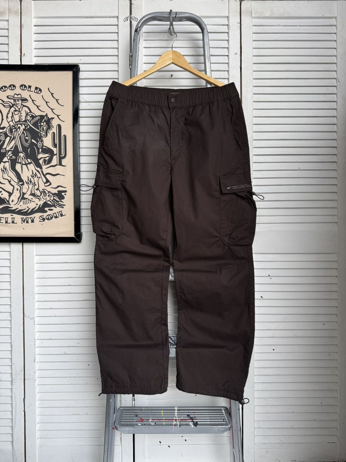 Other 4F Cargo Pants Regular Fit Brown Outdoor Hiking Utility Size US 34 / EU 50 - 1 Thumbnail