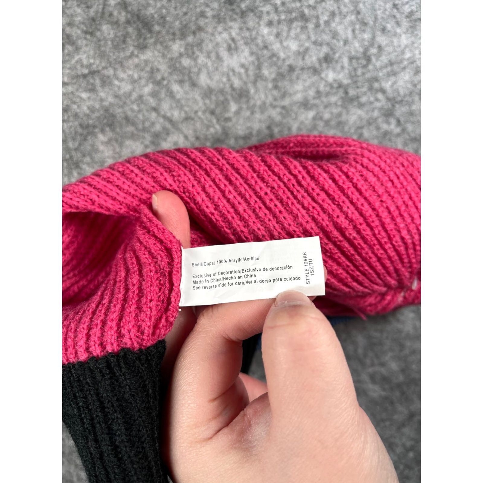 Pinko Beanie Toque Women One Size Pink Black Knit 100% Acrylic Ski Pom Outdoor Size ONE SIZE - 7 Thumbnail