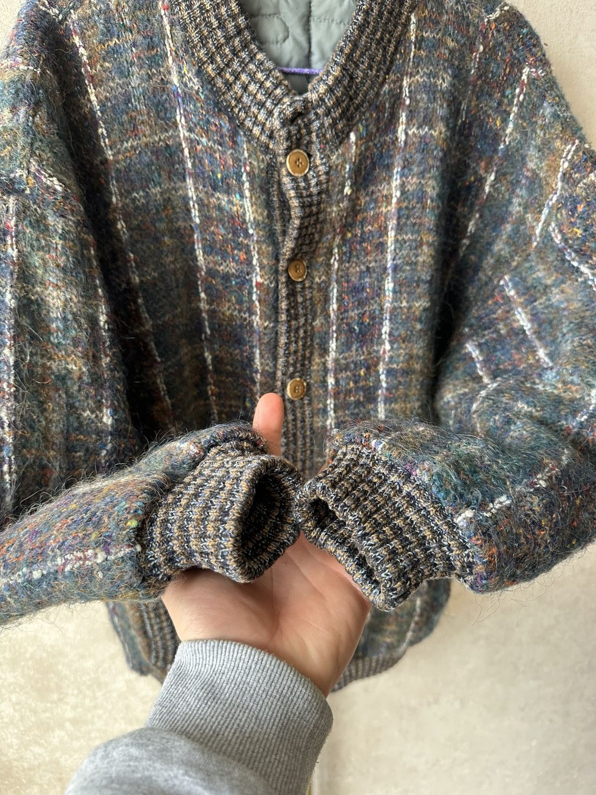 Coogi Vintage 90s Wool Ribbed Edge Knit Mohair Bomber Jacket Size US L / EU 52-54 / 3 - 6 Thumbnail