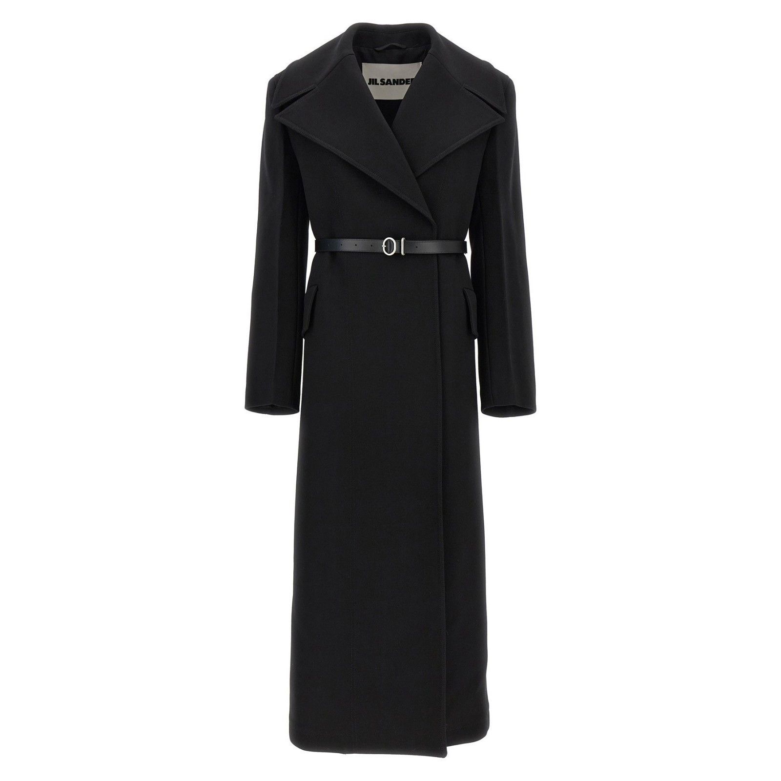 Jil Sander JIL SANDER Double Breasted Black Wool Long Coat New & Authen Size ONE SIZE - 1 Thumbnail
