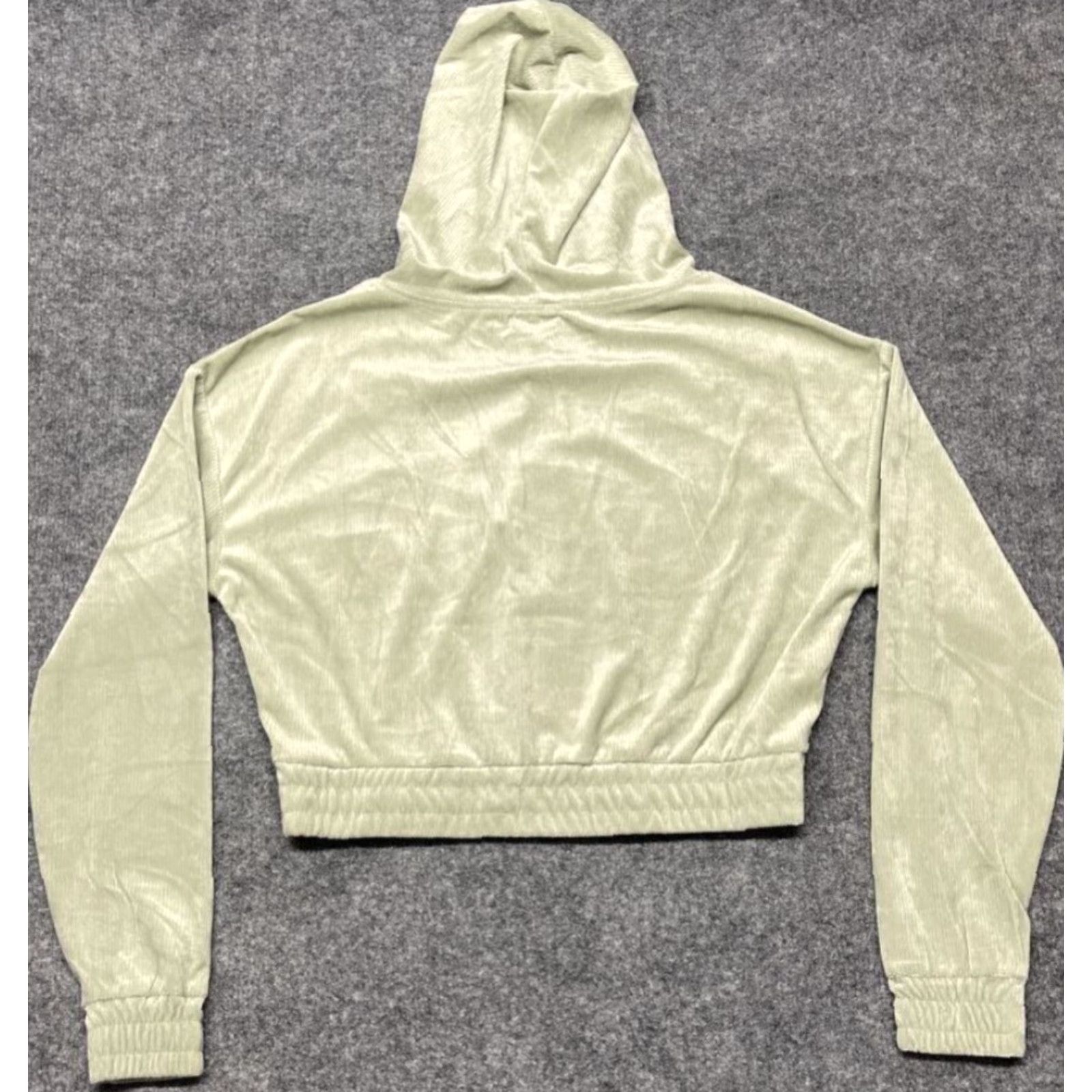 Vintage Rue21 Cropped Hoodie Womens S Green Good Vibes Long Sleeve Stretch Half Zip New Size S / US 4 / IT 40 - 4 Thumbnail