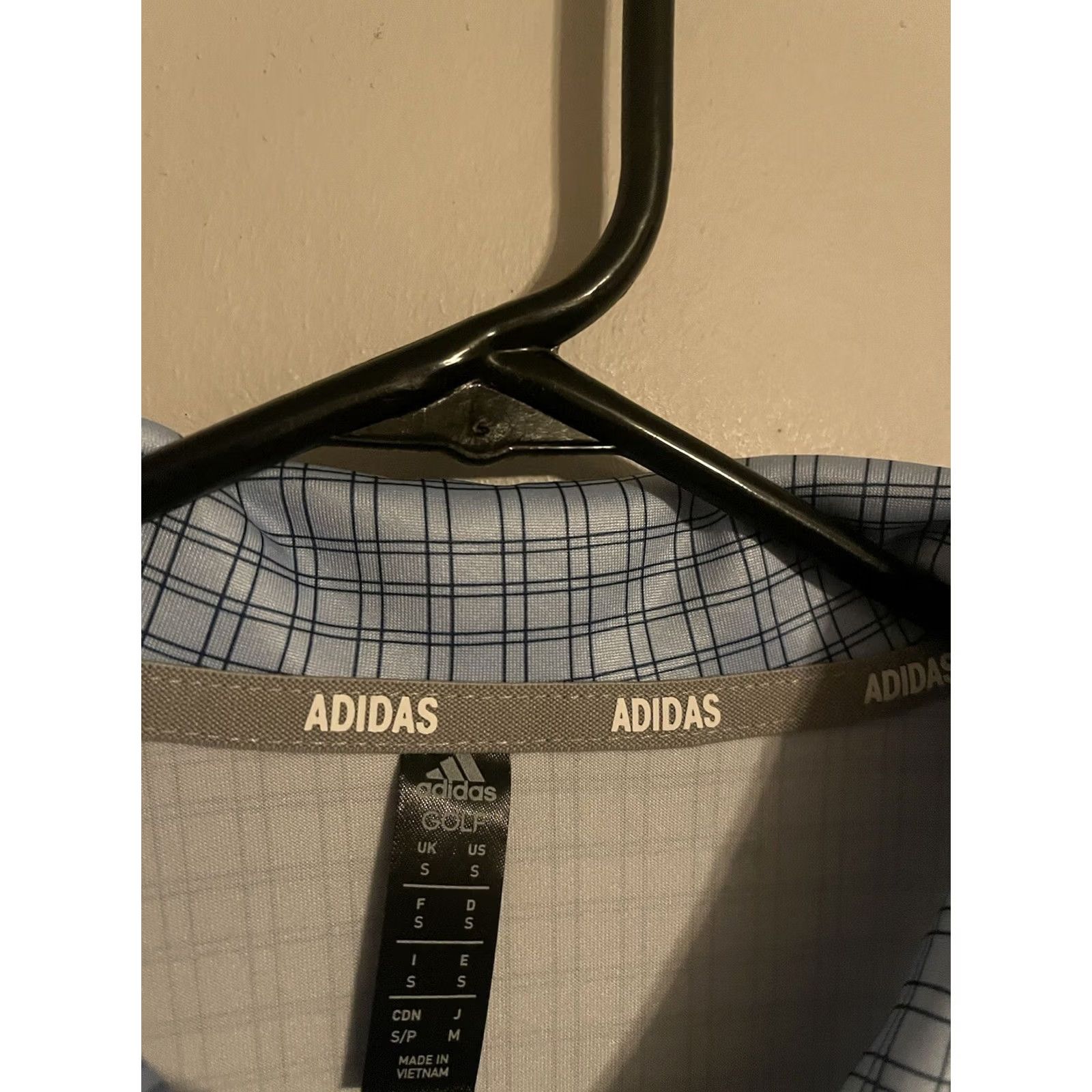 Adidas Adidas Golf Polo Shirt Men's Small Plaid Blue Dawn Short Sleeve Golf Size US S / EU 44-46 / 1 - 4 Thumbnail