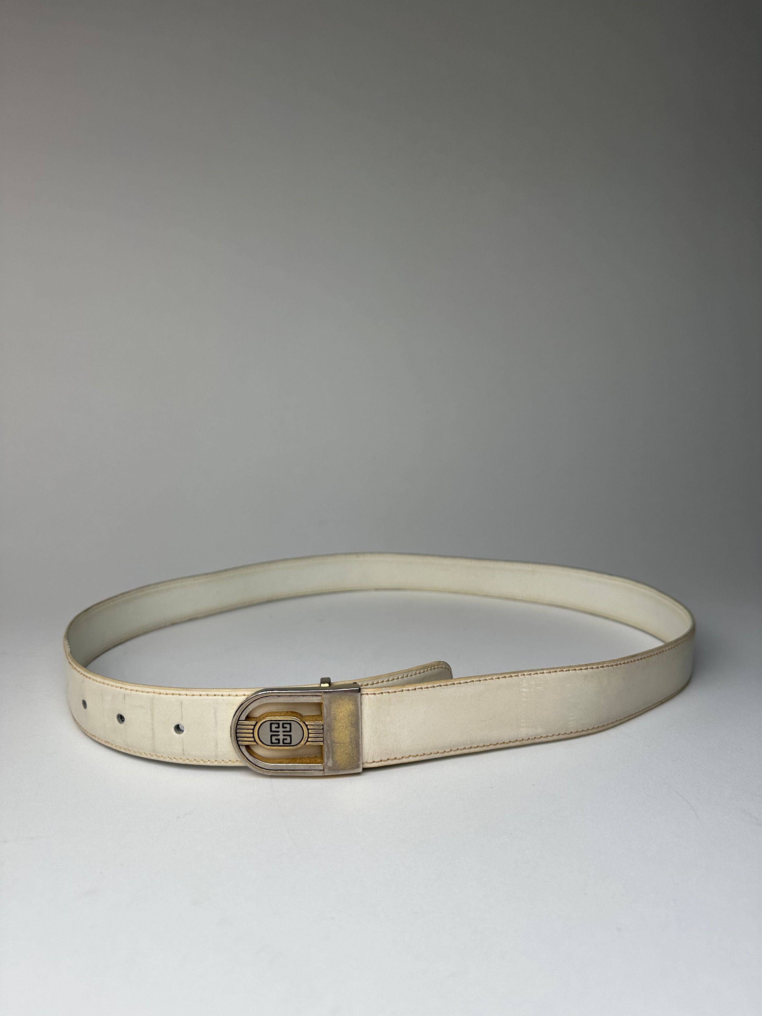 Givenchy Vintage Leather Belt White Size ONE SIZE - 1 Thumbnail
