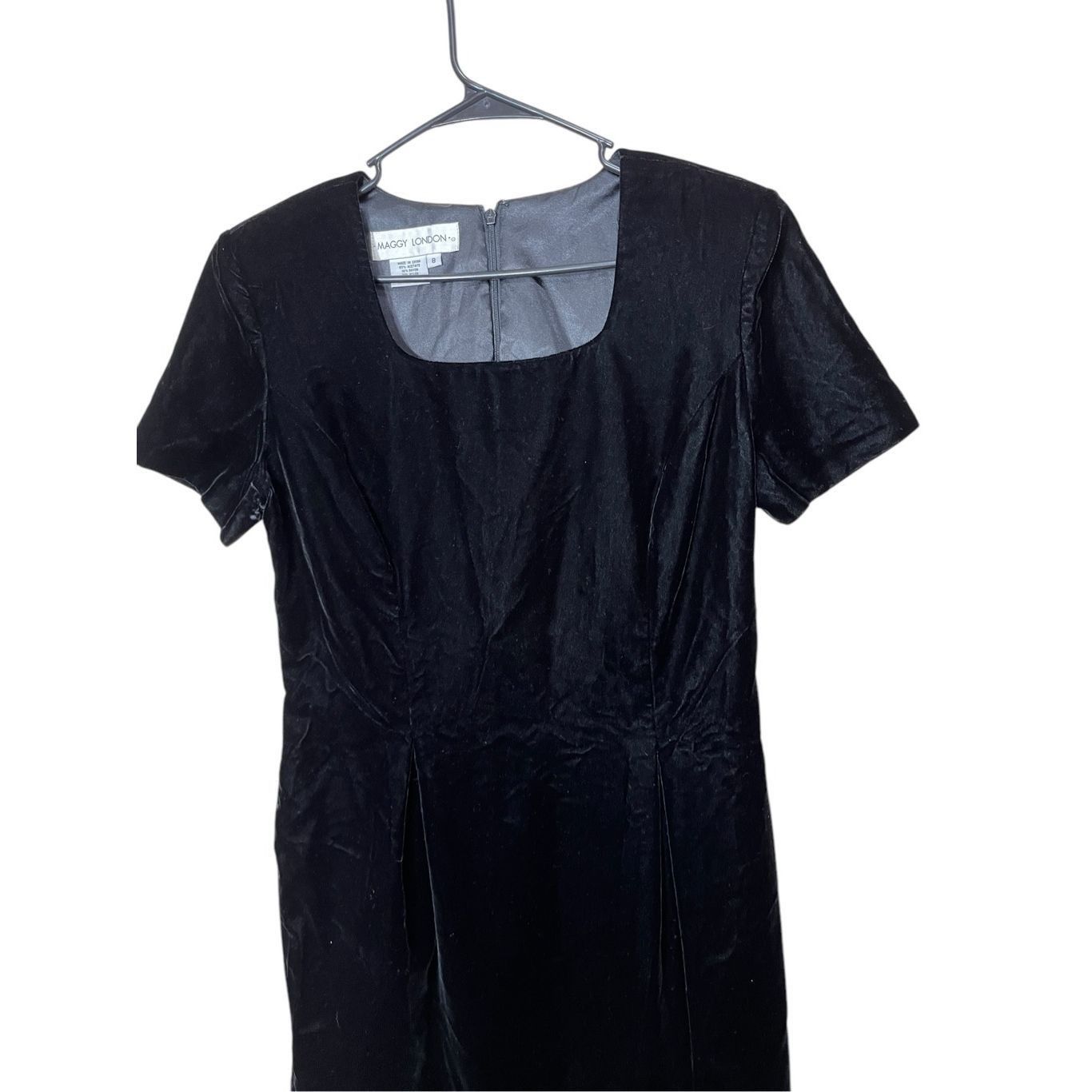 Other Vintage Maggy London Black Velvet Knee Length Dress Size 8 Size M / US 6-8 / IT 42-44 - 2 Thumbnail