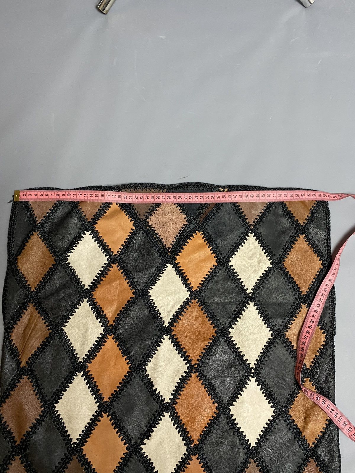 Other Vintage 80s Women’s Leather Top Argyle Diamond Pattern M/L Size M / US 6-8 / IT 42-44 - 23 Thumbnail
