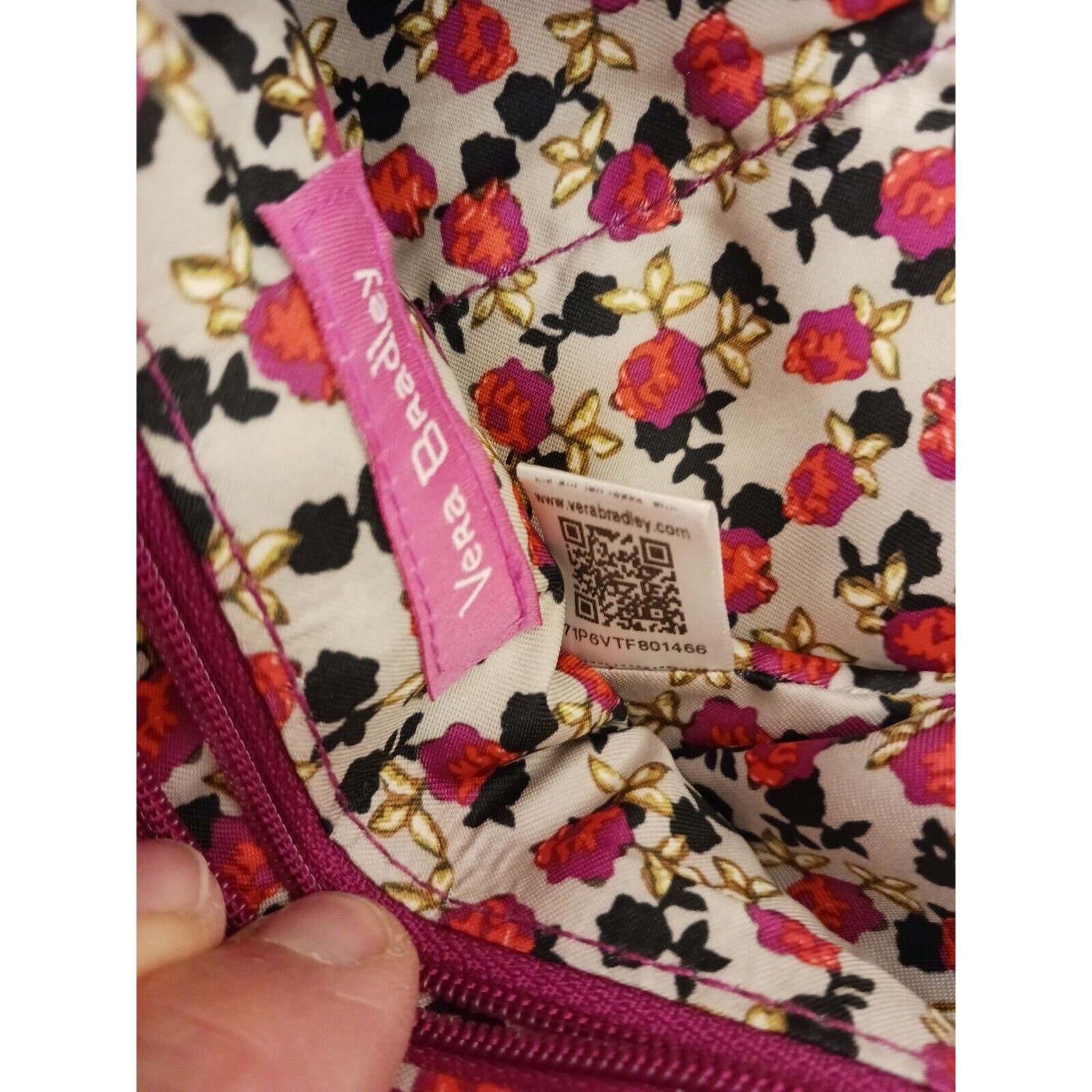 Vera Bradley VERA BRADLEY CROSSBODY Pink Orange Shoulder Bag Houndstooth Size ONE SIZE - 12 Thumbnail