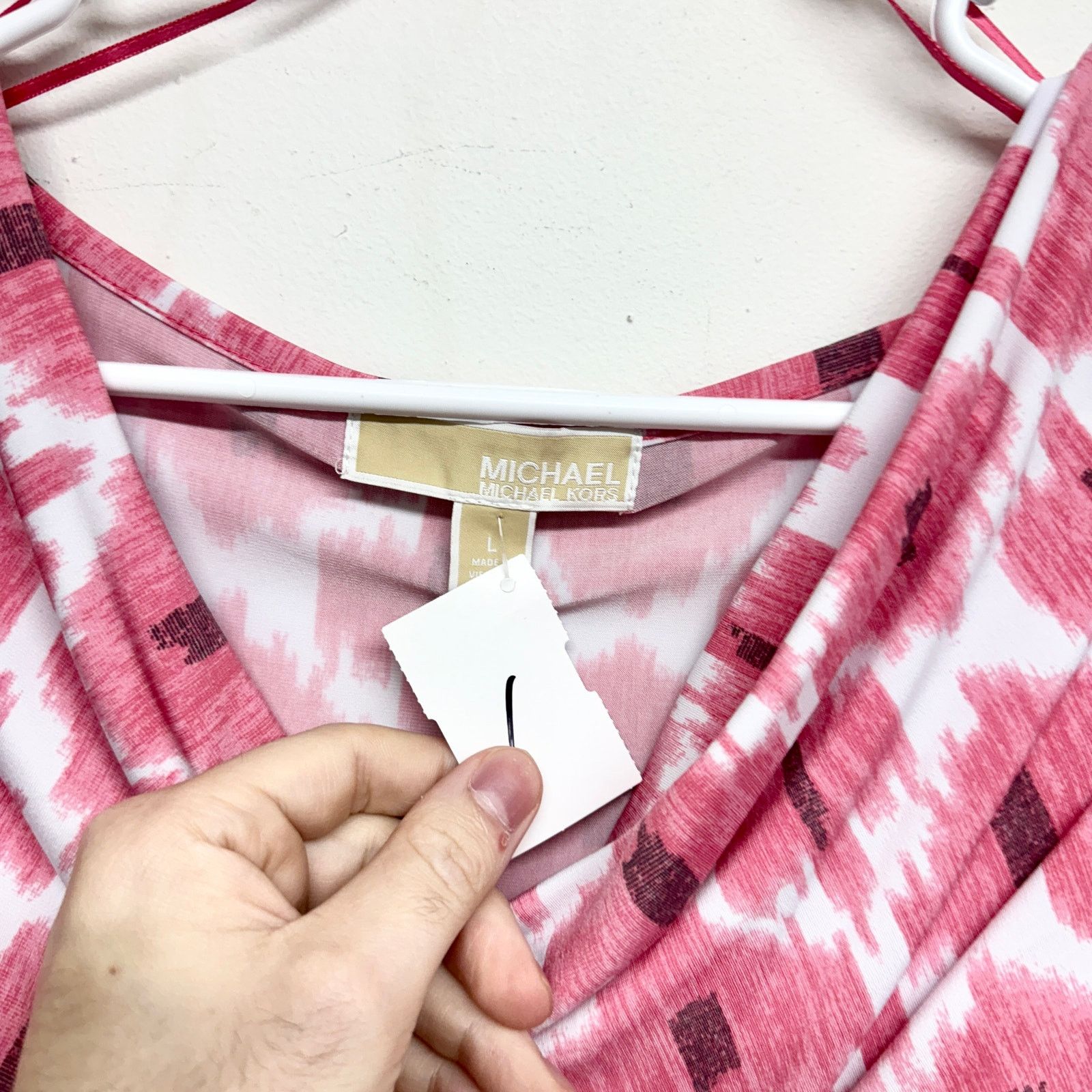 Michael Kors Michael Michael Kors Sleeveless Pink & White Top Size Large Size L / US 10 / IT 46 - 2 Thumbnail
