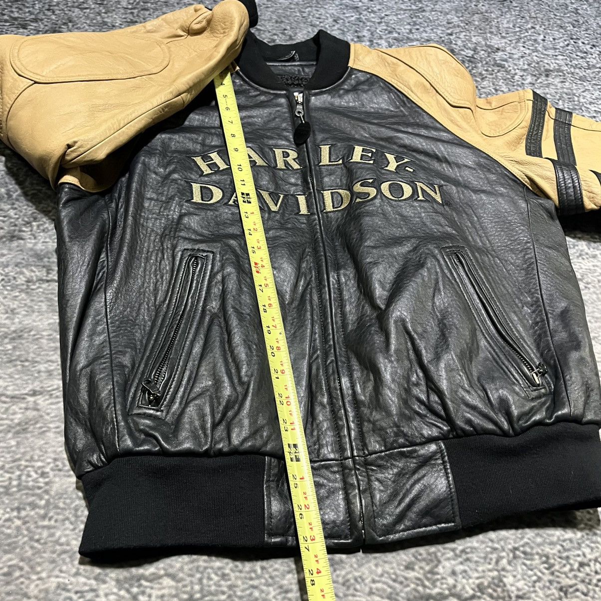 Harley Davidson VINTAGE HARLEY DAVIDSON BIKER LOGO VARSITY LEATHER JACKET Size US M / EU 48-50 / 2 - 14 Thumbnail