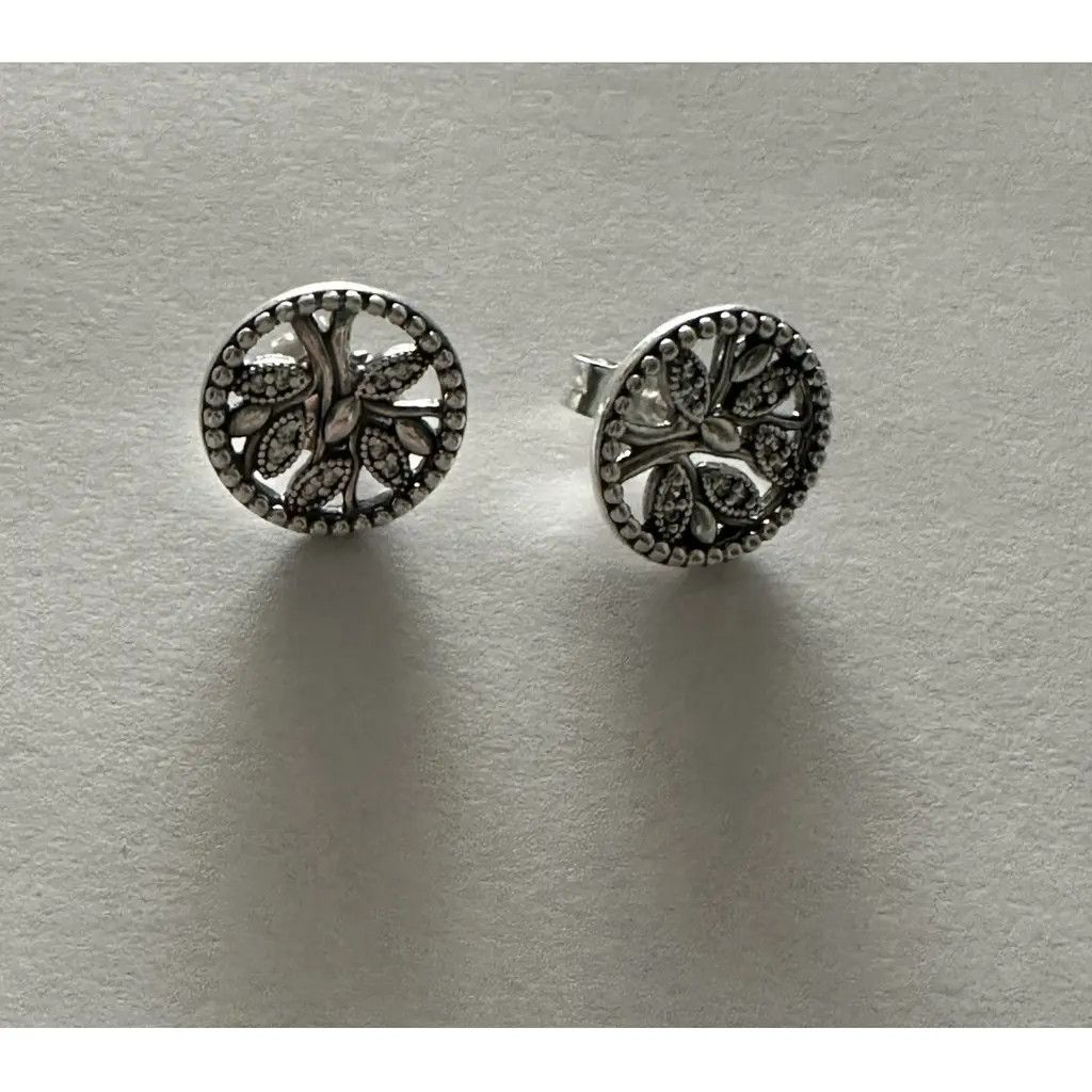 pandora Pandora Sparkling Family Tree Stud Earrings Size ONE SIZE - 3 Thumbnail
