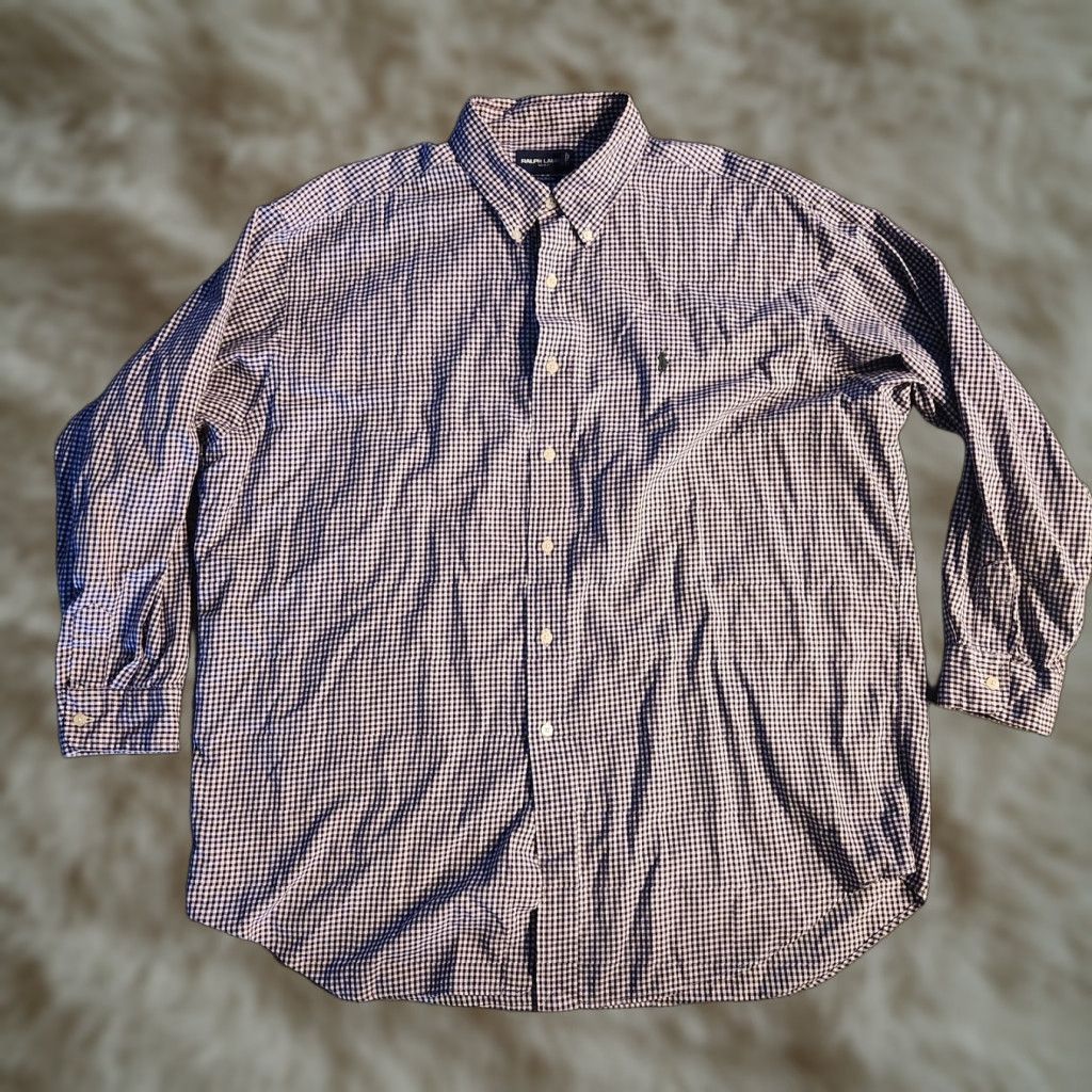 Ralph Lauren Ralph Lauren Golf Shirt Men's XL Tilden Check Plaid Purple Button Up Pony Size US XL / EU 56 / 4 - 1 Thumbnail