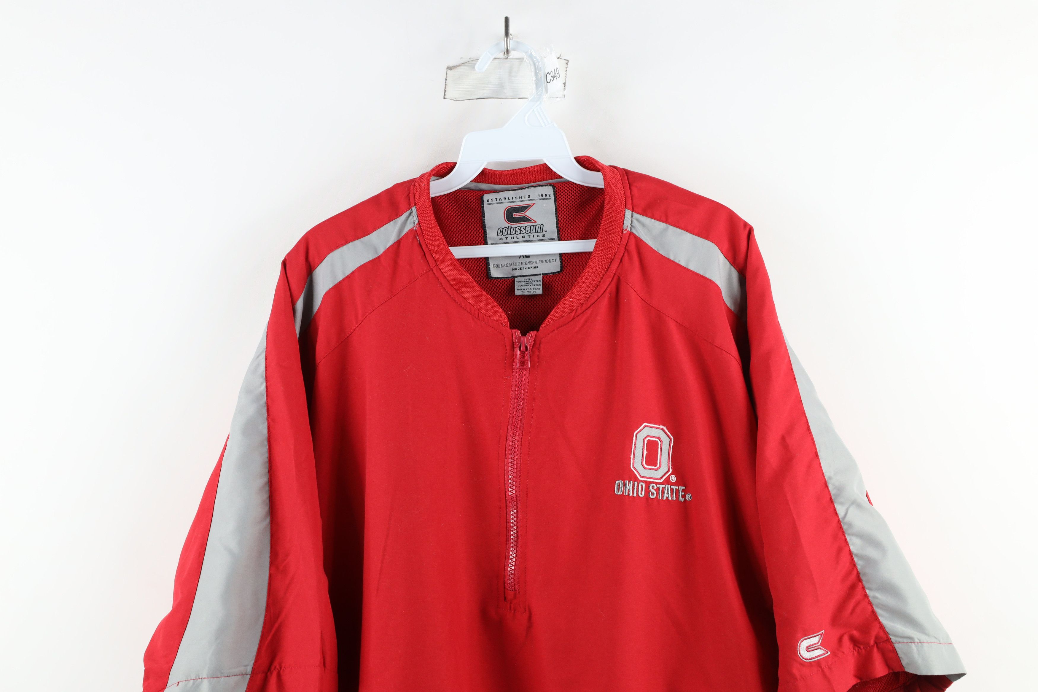 Vintage Vintage State University Short Sleeve Half Zip Jacket Red Size US XL / EU 56 / 4 - 2 Thumbnail