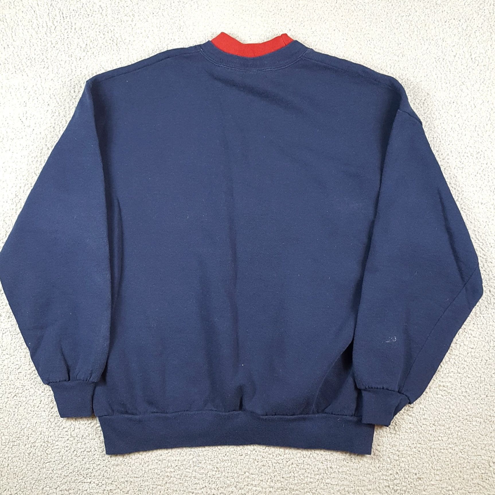 Vintage VINTAGE 90s Snowy Christmas Tree Top Stitch Sweatshirt Women XL Blue Crew Neck Pullover Mock Neck Pullover Christmas Tree Graphic Print First Size XL / US 12-14 / IT 48-50 - 5 Thumbnail
