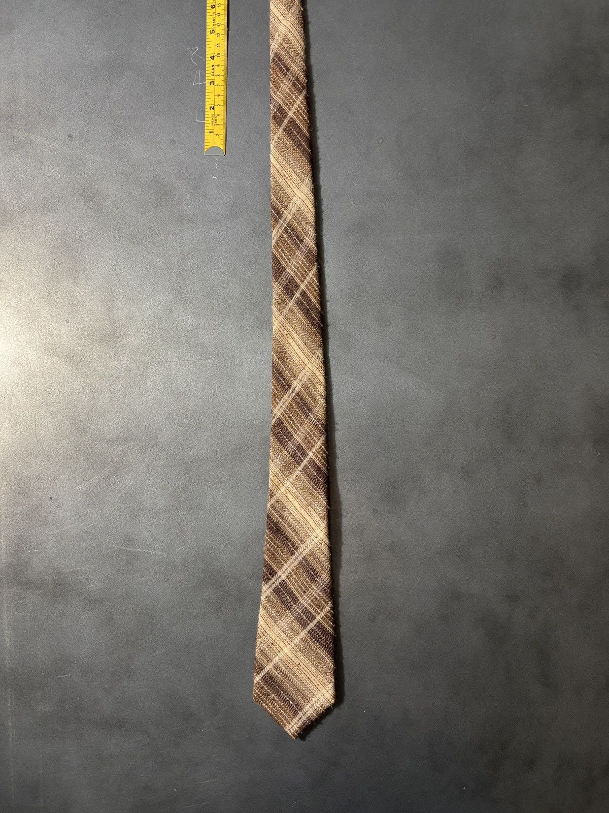 Vintage Vintage Plaid Tie Shaggy Necktie Pattern Stripe 1960s 1970s Size ONE SIZE - 3 Thumbnail