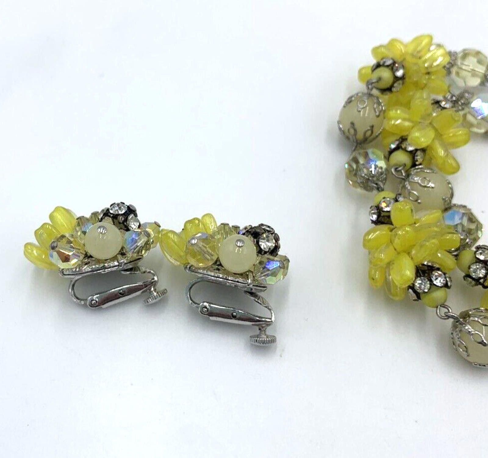 Other Vendome Yellow Glass Bead Cluster AB Necklace & Earrings Size ONE SIZE - 9 Thumbnail