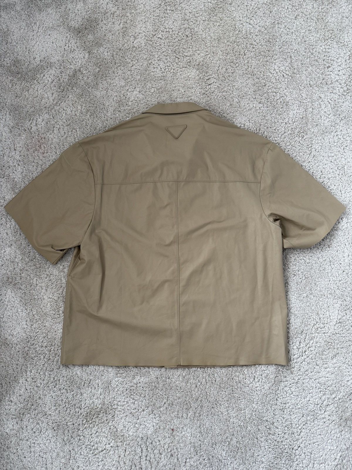 Prada Prada Leather Shirt Beige/Tan Size US L / EU 52-54 / 3 - 2 Thumbnail