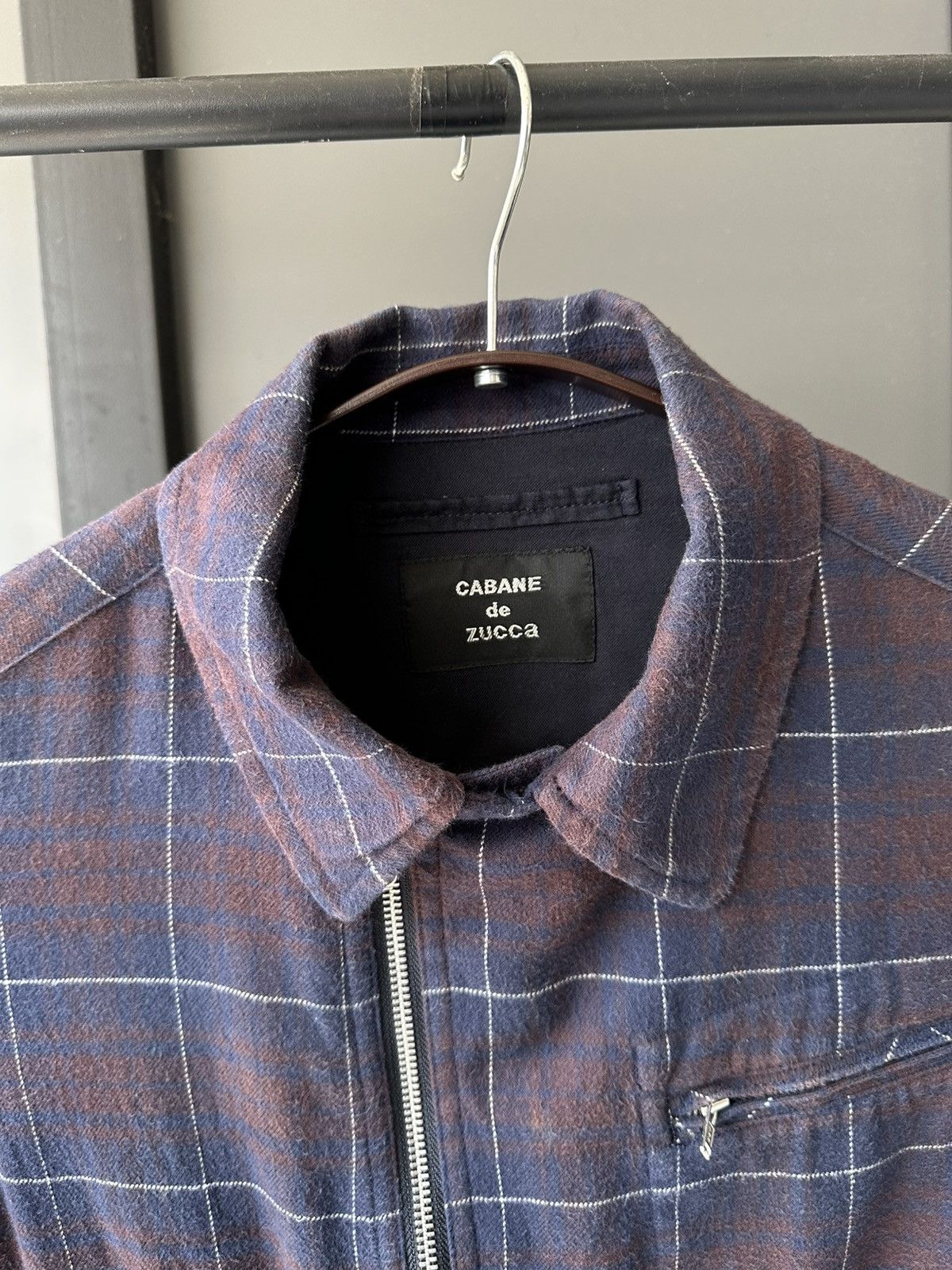 CABANE de ZUCCa 2003 S/S Cabane de Zucca shadow plaid zipper jacket Size US M / EU 48-50 / 2 - 10 Thumbnail