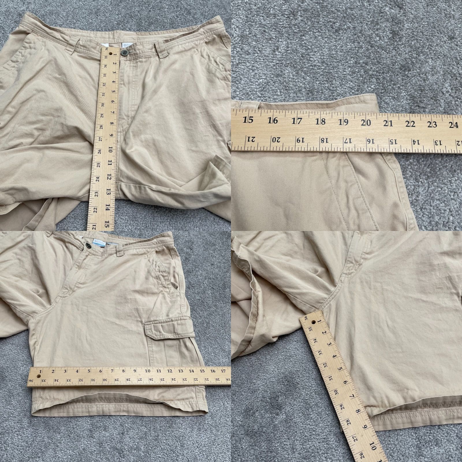 Vintage Columbia Cargo Shorts Mens 42x10 Beige Cotton Outdoor Casual Pocketed Cargo Short? Size US 42 / EU 58 - 9 Thumbnail