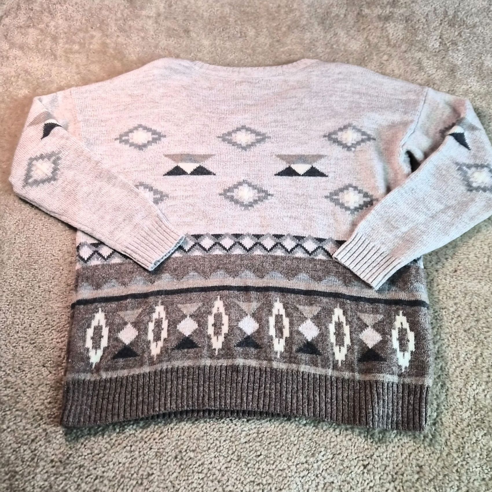 American Eagle Outfitters VINTAGE American Eagle Outfitters Sweater Women XL Tan Aztec Wool Blend Southwest Oversized G057 Size XL / US 12-14 / IT 48-50 - 5 Thumbnail