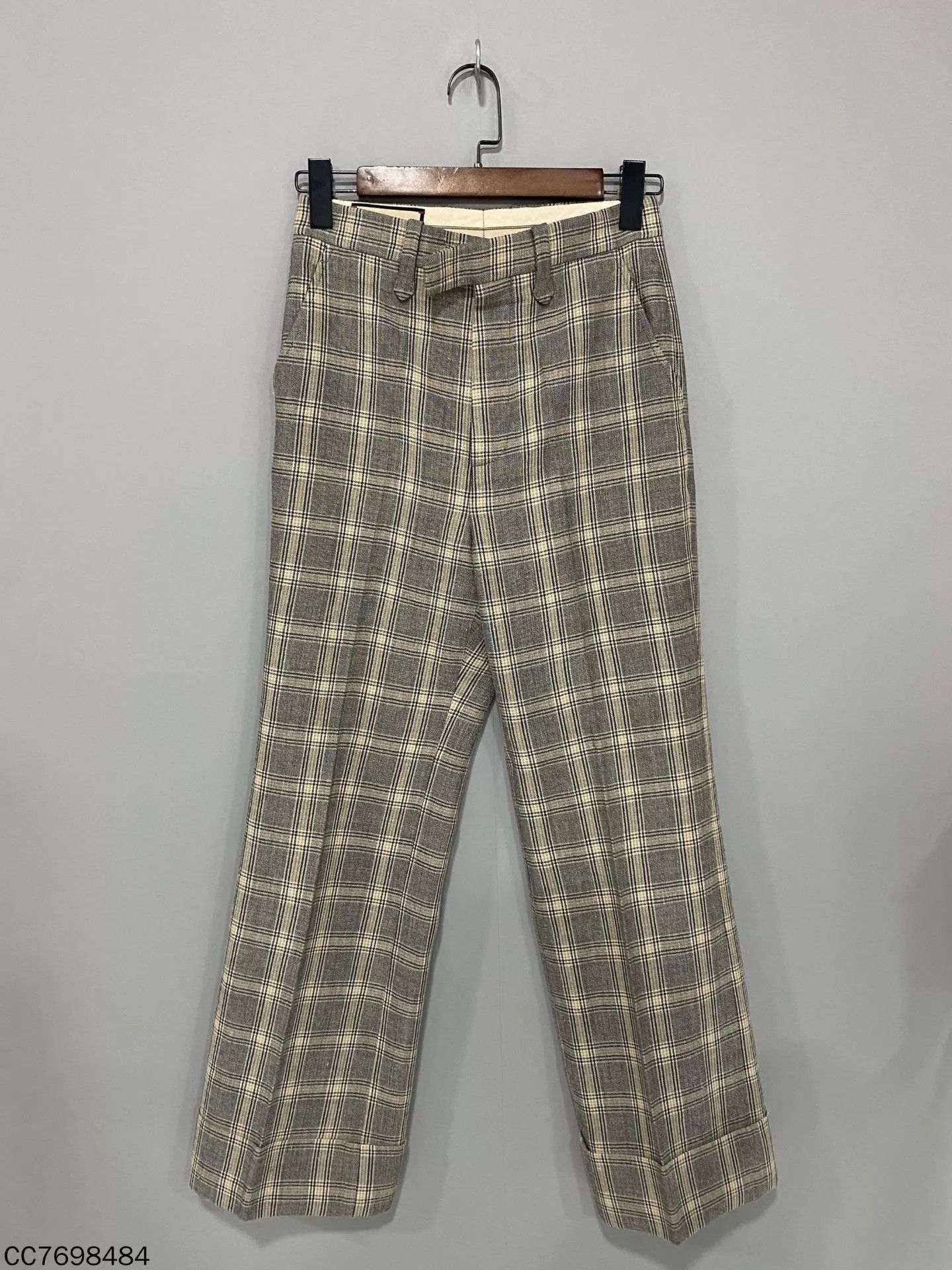 Gucci GUCCI SS22 Check Elastic Waist Straight Leg Chino Size 38 Size 26" / US 2 / IT 38 - 1 Thumbnail