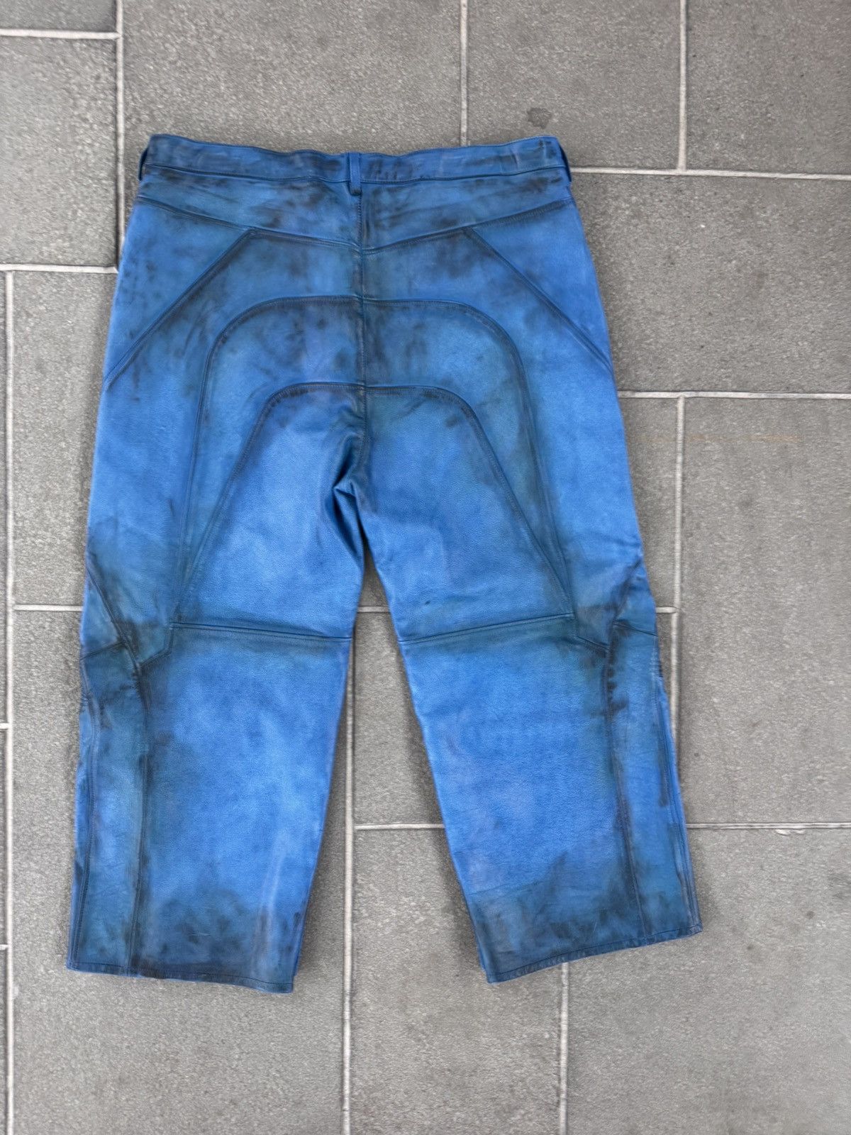Balenciaga Balenciaga “mud show” blue leather biker pants Size US 36 / EU 52 - 6 Thumbnail