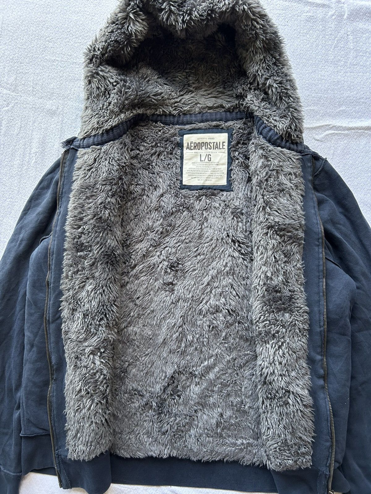 Aeropostale × If Six Was Nine × Le Grande Bleu (L.G.B.) 💸BINDINGOFFER💸Aeropostale Zip Faux Fur Hoodie LGB style Size US L / EU 52-54 / 3 - 5 Thumbnail