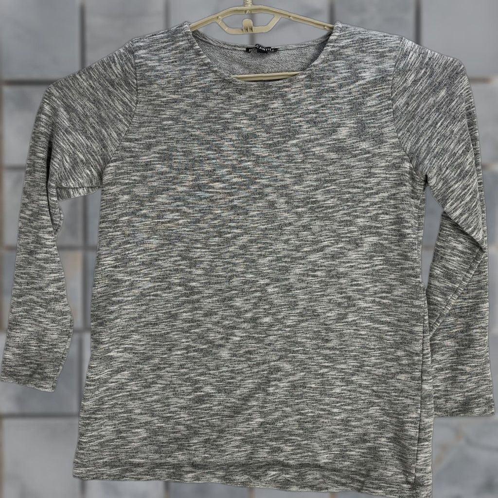J.Crew J. Crew Mercantile Tunic Top Womens Size M Gray Cotton Blend Pullover Long Sleeve Casual Round Neck Solid Preppy Classic Size M / US 6-8 / IT 42-44 - 1 Thumbnail