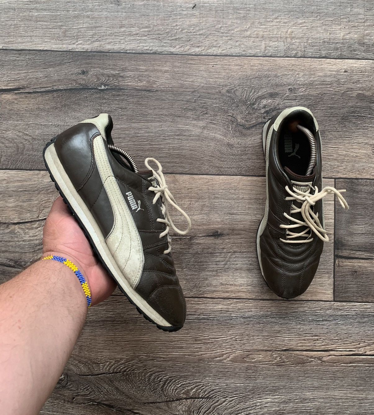 靴 00's Puma archive Leather Brown Sneakers Puma × Streetwear × Vintage Vintage 00' Puma Brown Leather