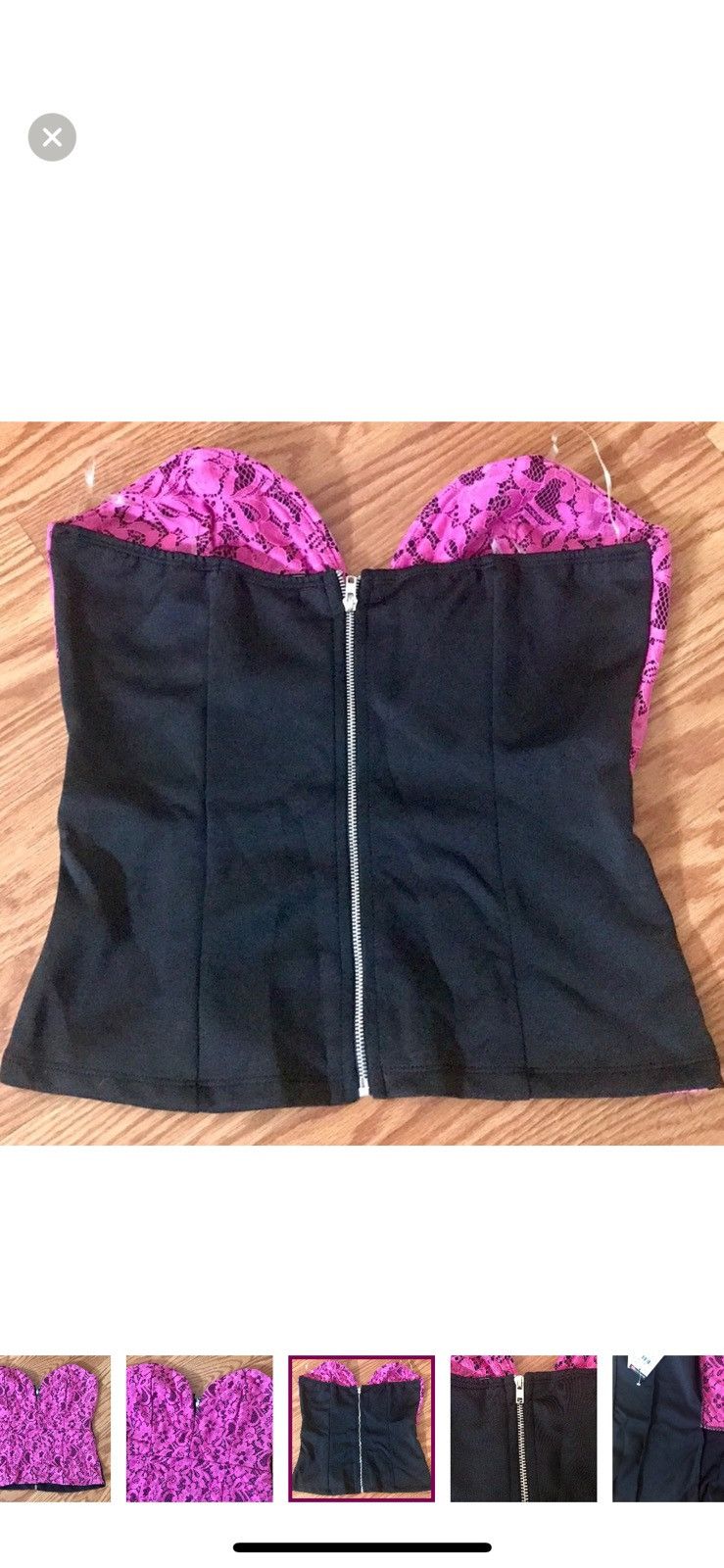 Other LACE ZIP UP TUBE TOP BUSTIER SZ M Size M / US 6-8 / IT 42-44 - 3 Thumbnail