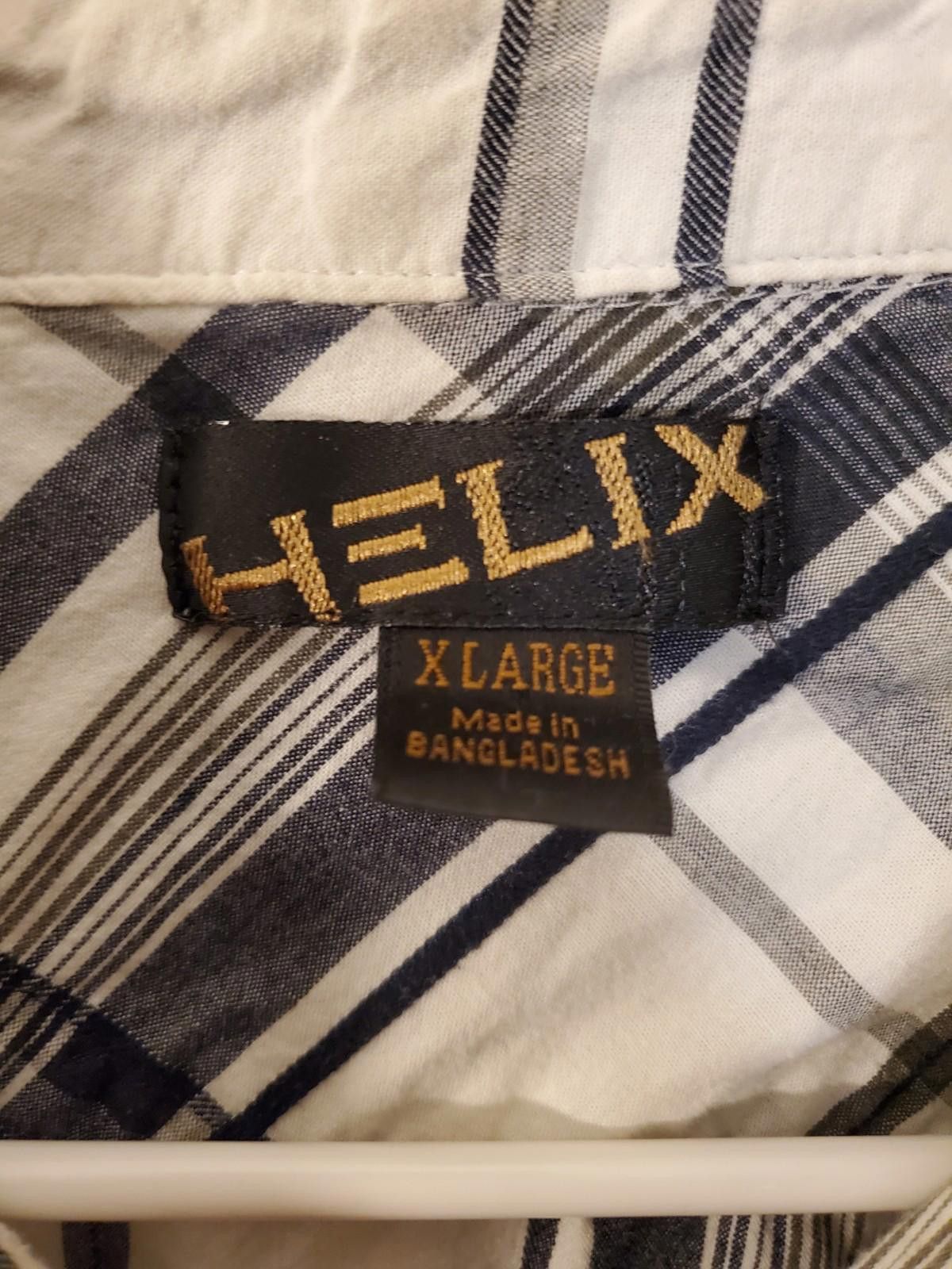 Helix Helix Men's Size XL Western Button Plaid Blk White Shirt L/S Size US XL / EU 56 / 4 - 3 Thumbnail