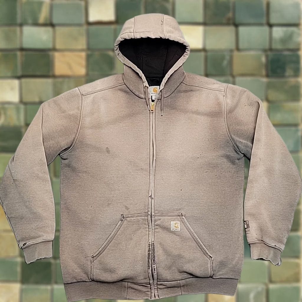 Carhartt Carhartt Hoodie Sweatshirt Mens Large Tall Brown Rain Defender Work Streetwear Size US L / EU 52-54 / 3 - 1 Thumbnail