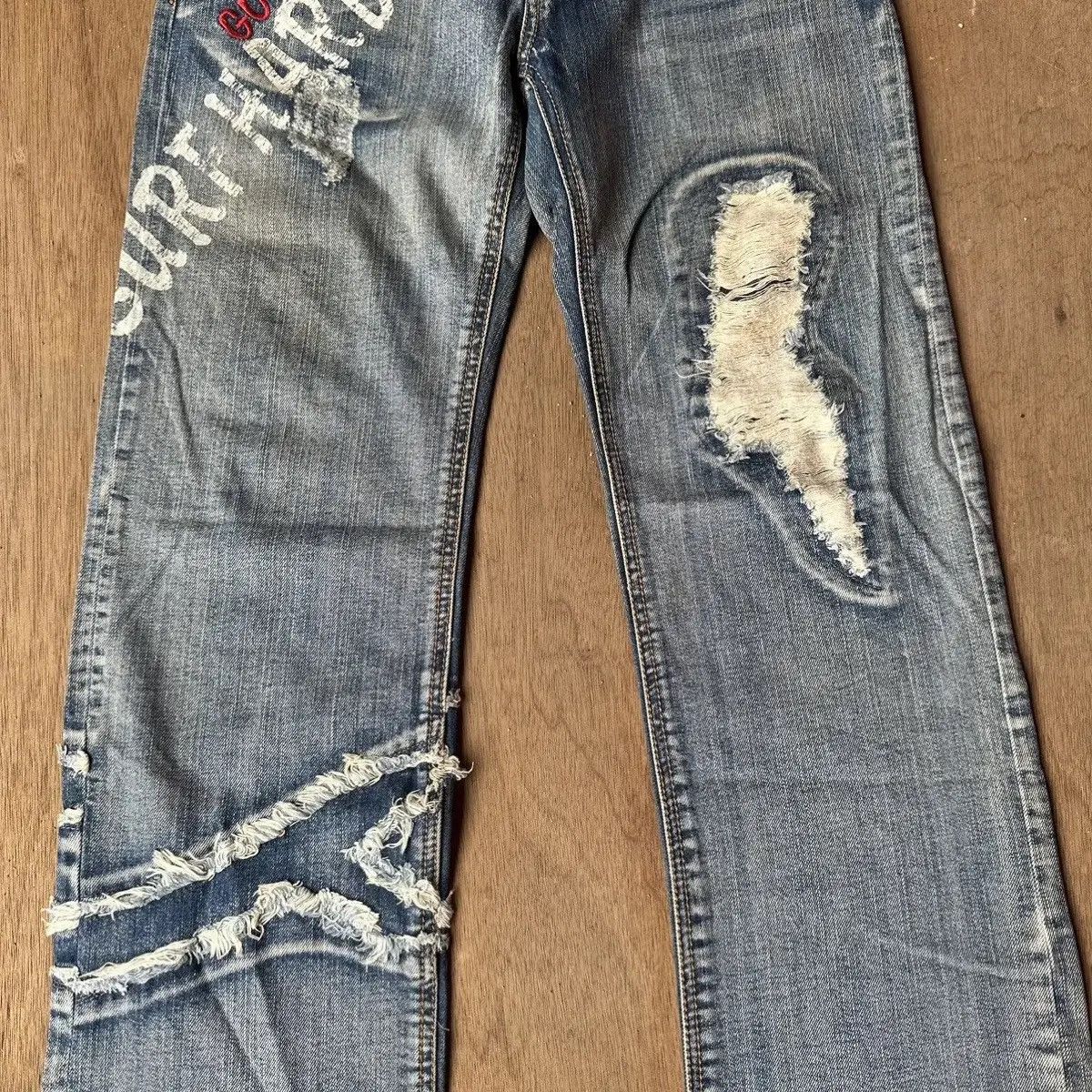 Gotcha STEALS💥VINTAGE GOTCHA SURF JEAN RIPPED VERY RARE DENIM PANT Size US 30 / EU 46 - 2 Thumbnail