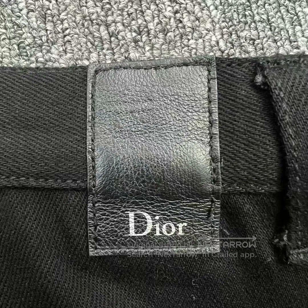 Dior classic black logo print jeans by Dior. Size US 33 - 4 Thumbnail