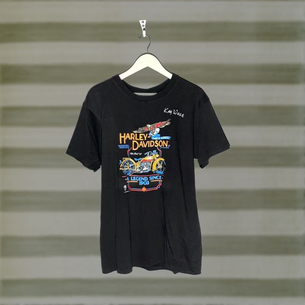 Harley Davidson Harley-Davidson T-Shirt Harley-Davidson Streetwear Vintage Y2K 80s 90s Shirt Black XL L Mens Crew Neck Short Sleeve Logo USA Made In USA Streetwear Size US L / EU 52-54 / 3 - 1 Thumbnail