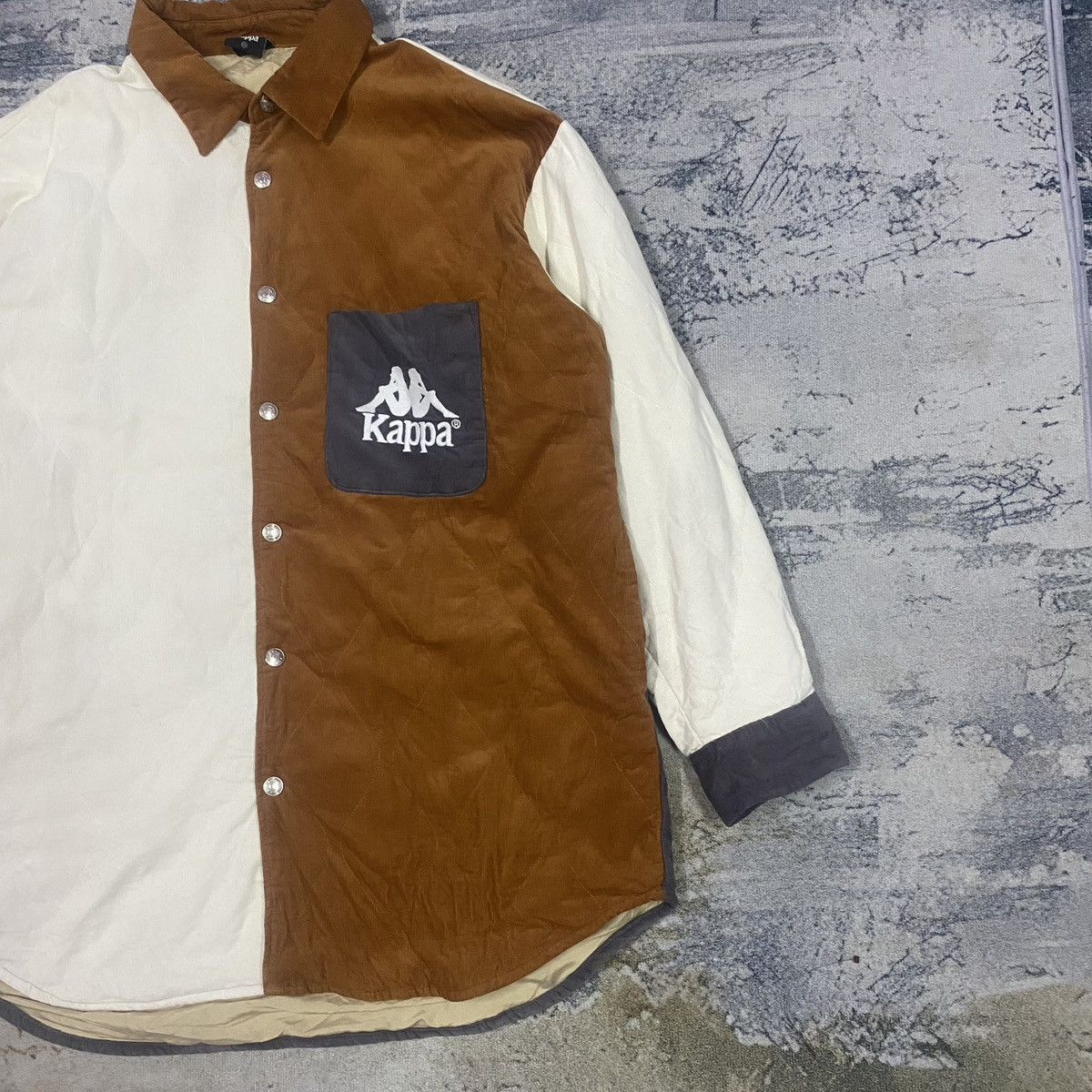 GU × Japanese Brand × Kappa Kappa X GU Multi Colour Corduroy Button Up Flannel Jacket Size US XXL / EU 58 / 5 - 4 Thumbnail