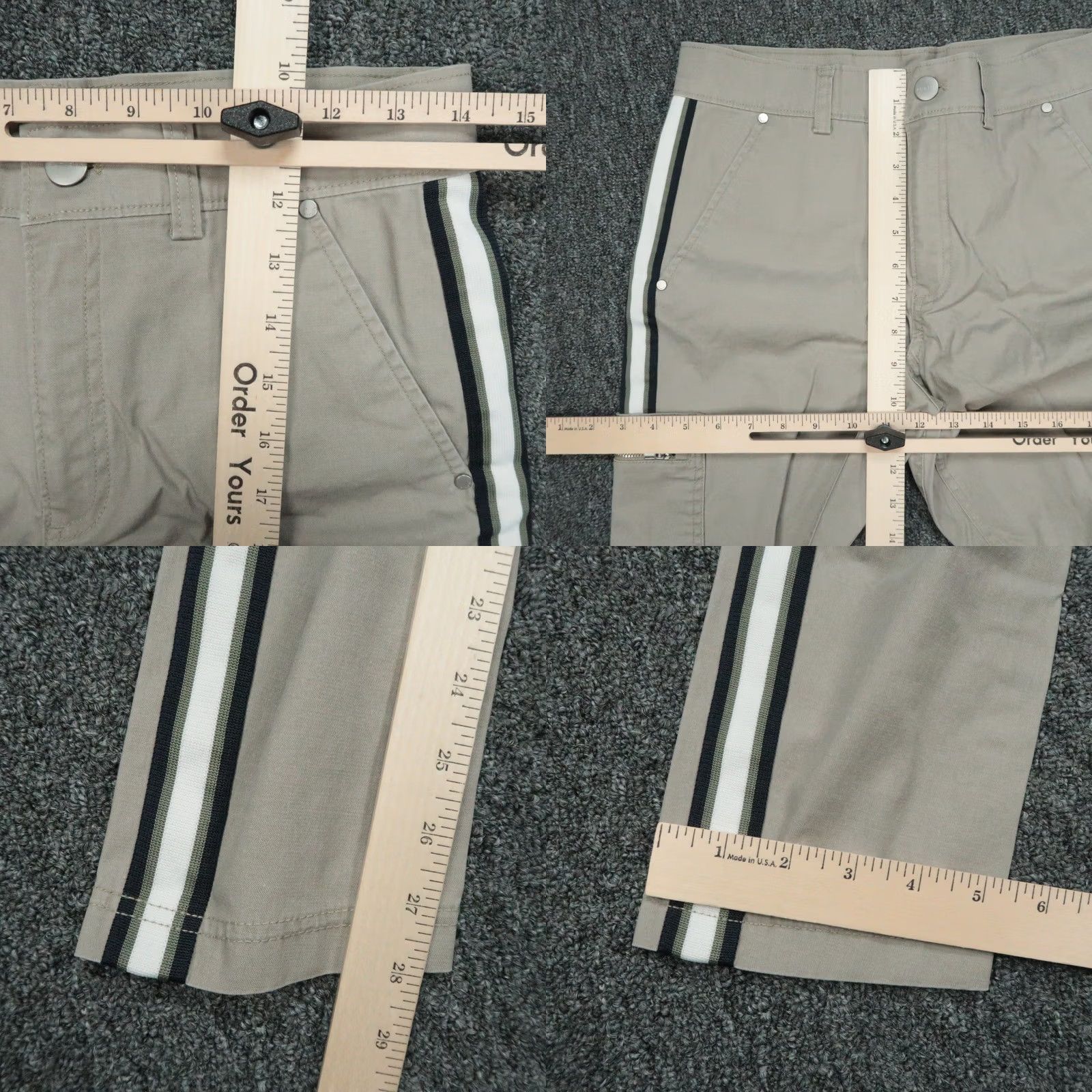 Athleta Athleta Pants Womens 0 Beige Stripe Summit Cargo Stretch Zip Pocket Size 25" / US 0 / IT 36 - 8 Thumbnail