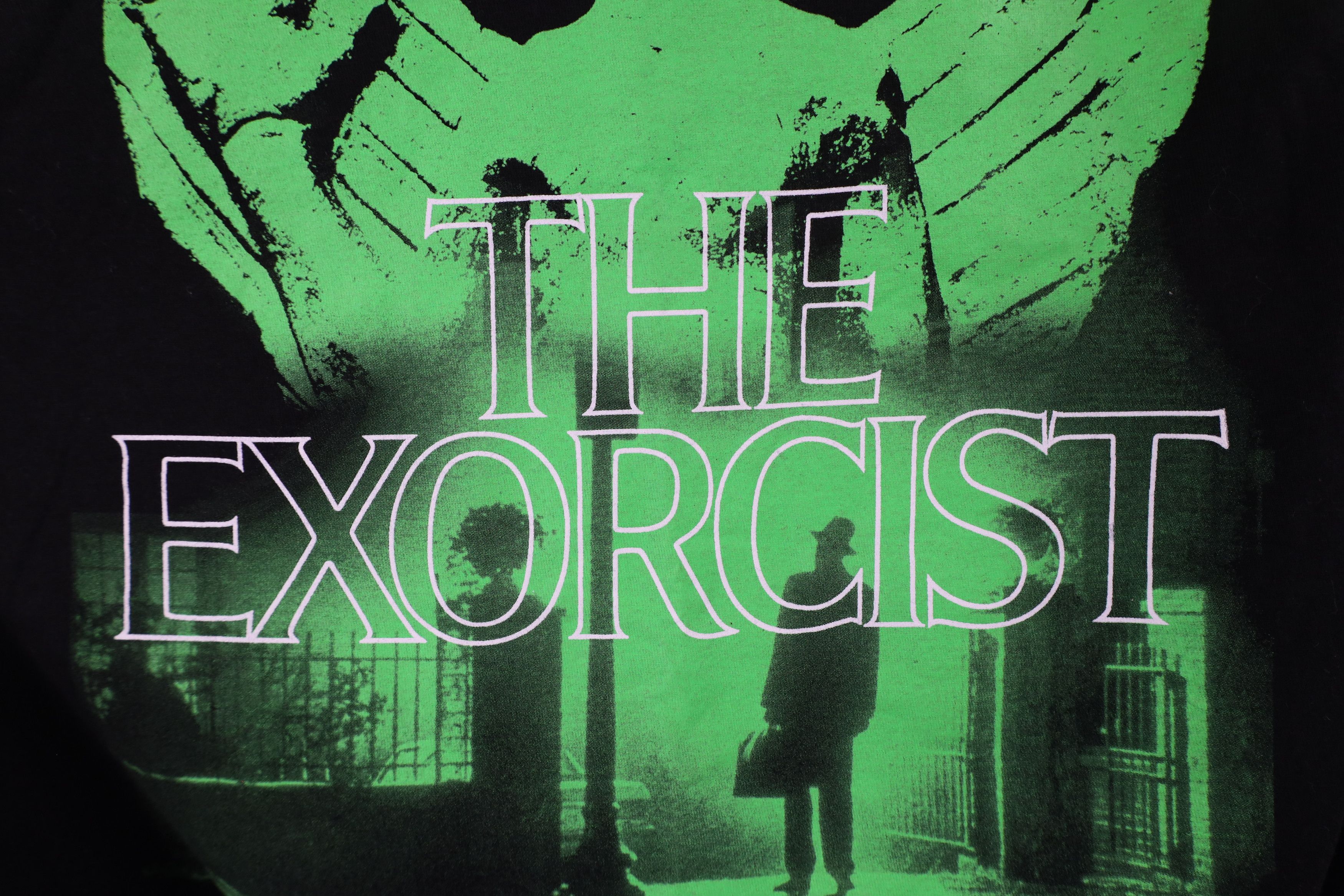 Vintage Retro Spell Out The Exorcist Movie Halloween T-Shirt Black Size US M / EU 48-50 / 2 - 6 Thumbnail