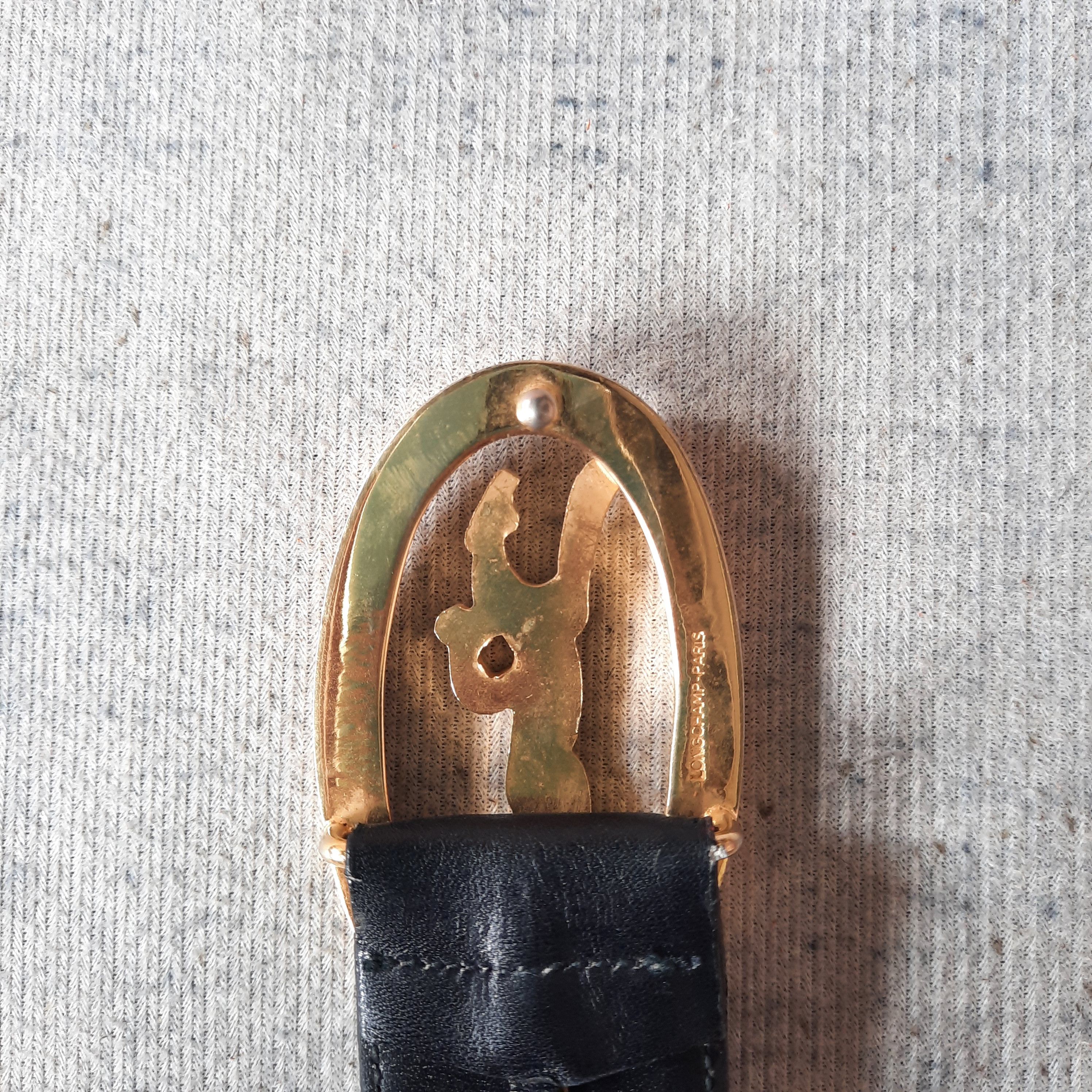 Longchamp 🐎 Vintage 80s longchamp big logo buckle belt Size ONE SIZE - 4 Thumbnail