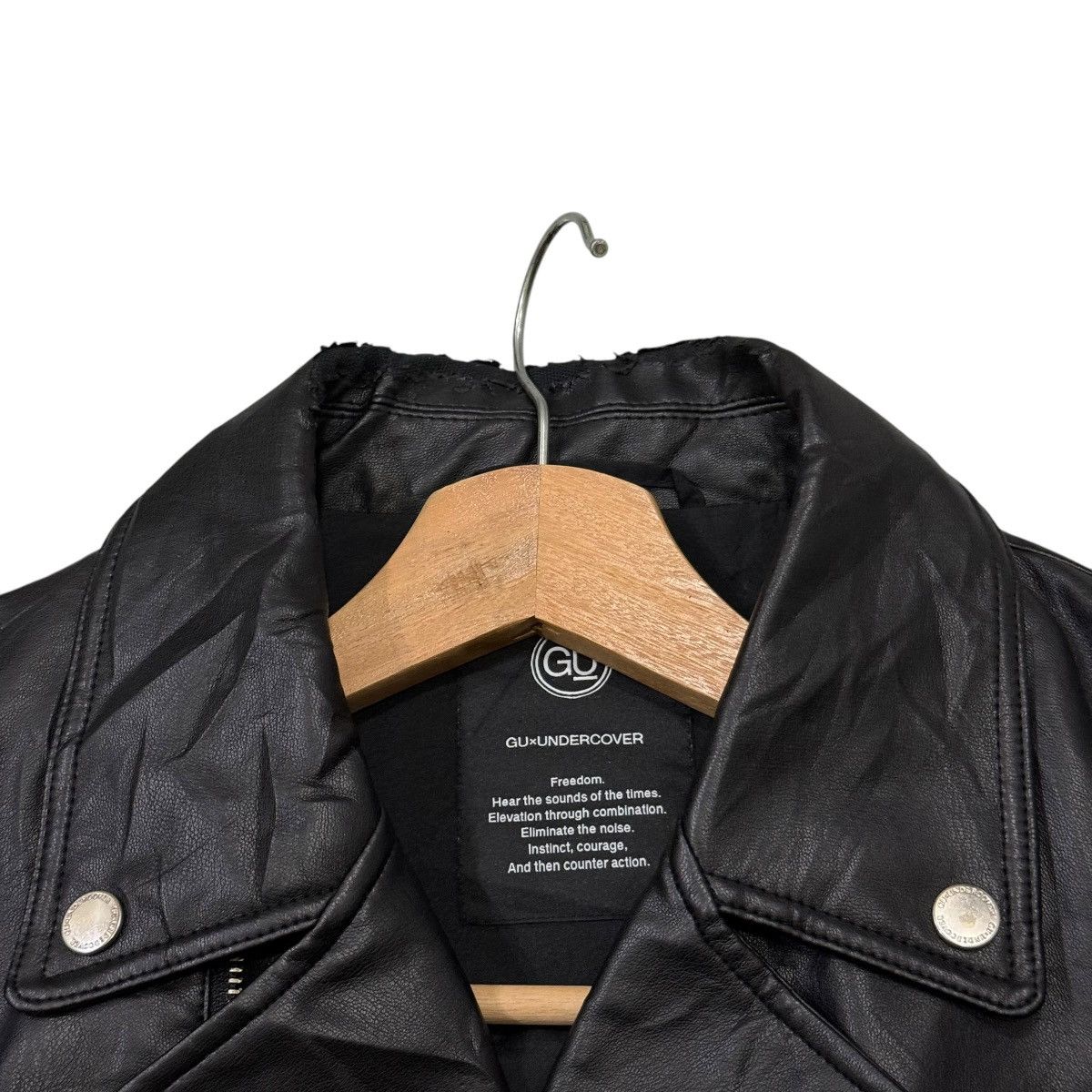 Undercover Vintage Undercover X GU Double Collar Faux Leather Jacket Size US M / EU 48-50 / 2 - 18 Thumbnail