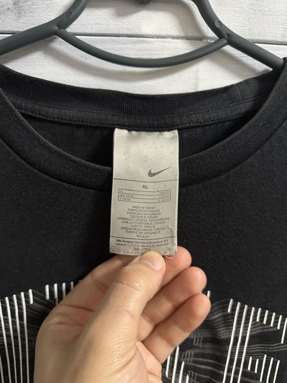 Nike Rare Vintage T-Shirt Nike Big Logo Swoosh Drill Y2K Size US XL / EU 56 / 4 - 7 Thumbnail
