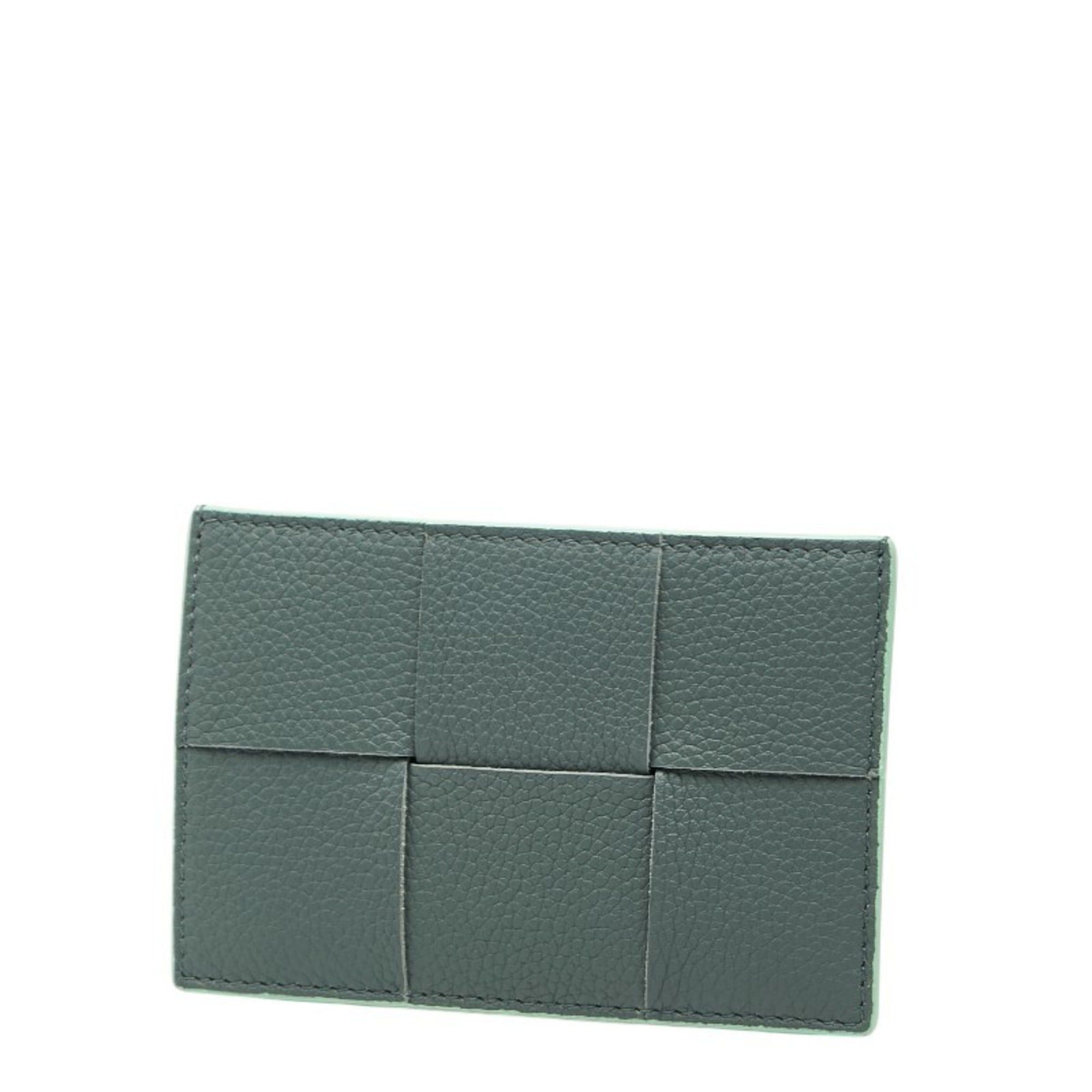 Bottega Veneta Bottega Veneta Maxi Intrecciato Business Card Case/Card Case/Pass Case Light Green Leather Women's BOTTEGA VENETA Size ONE SIZE - 1 Thumbnail